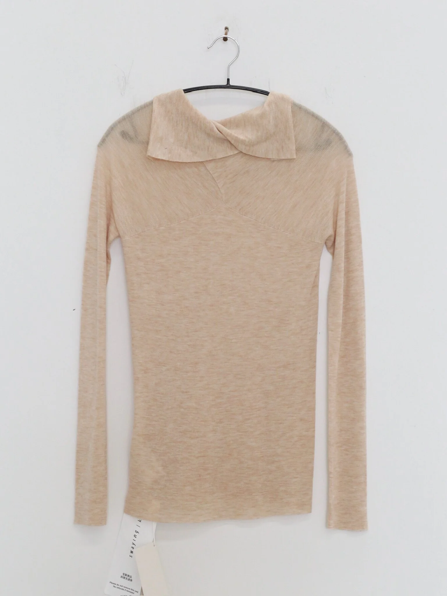 SWAYING 26 Early Spring Water-Soluble Wool Collared Sweater SW-SW26PS1T07C2-YM Oatmeal - Image 7