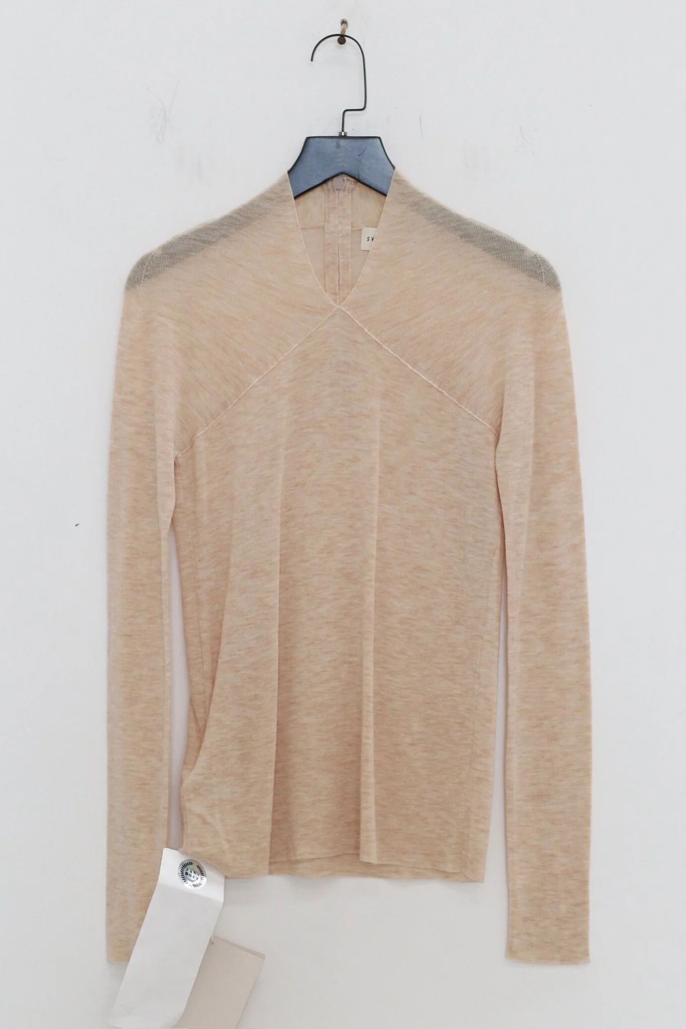 SWAYING 26 Early Spring Water-Soluble Wool Collared Sweater SW-SW26PS1T08C2-YM Oatmeal - Image 2