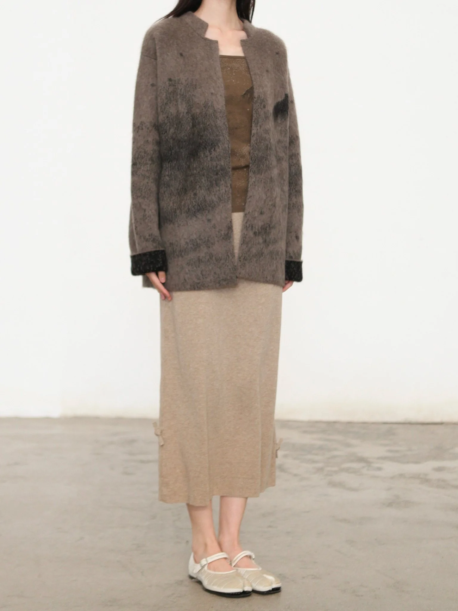 SWAYING 26 Early Spring Yak Wool Jacquard Jacket SW-SW26PS1T19C2-SH Dark Grey - Image 3