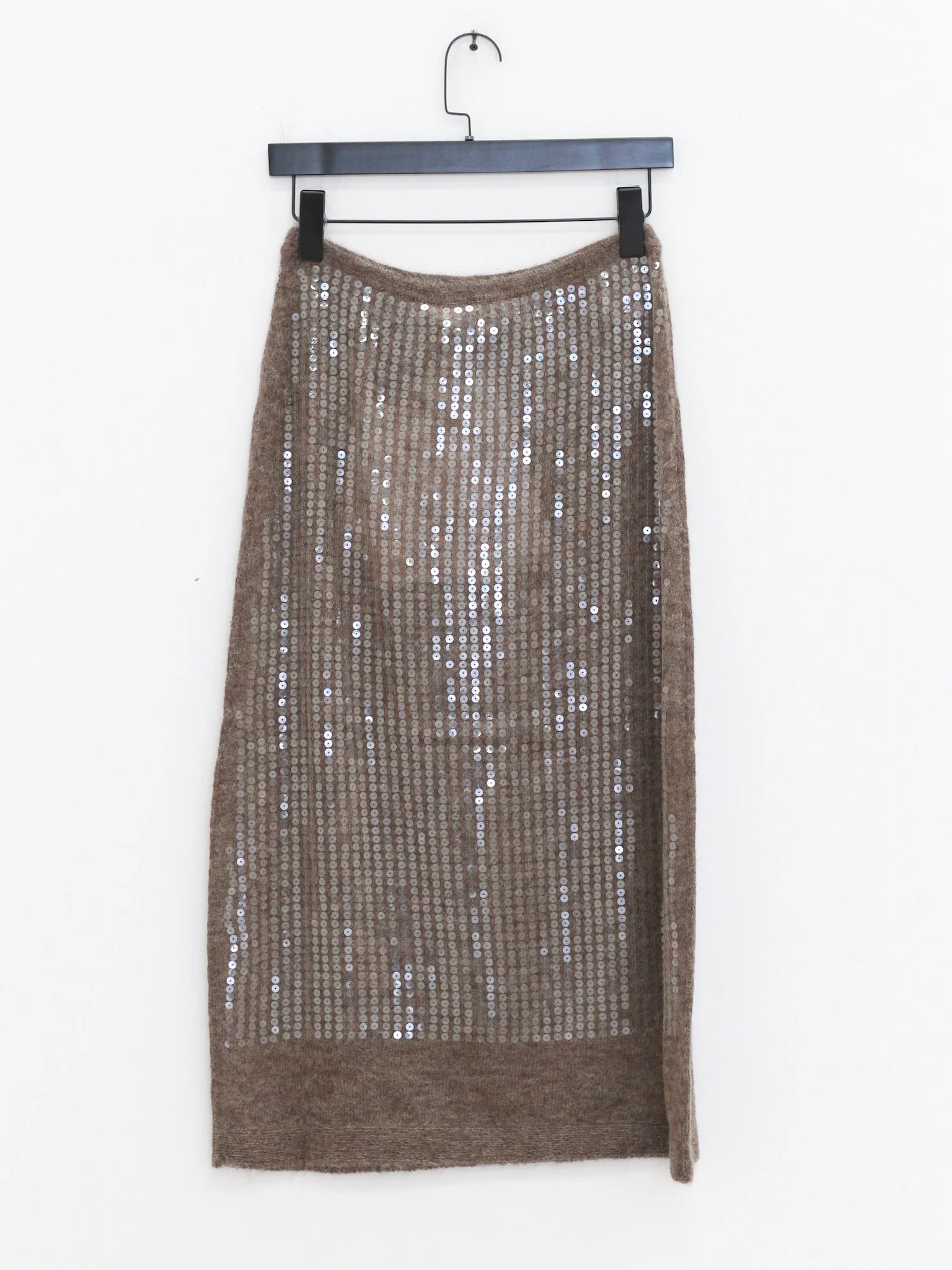 SWAYING Fall/Winter 2025: Beaded alpaca wool sweater/skirt set SW-SW-SW25AW3B04-HUIZONG (Gray-brown) Skirt (SW25AW1T07C1S4) - Image 6