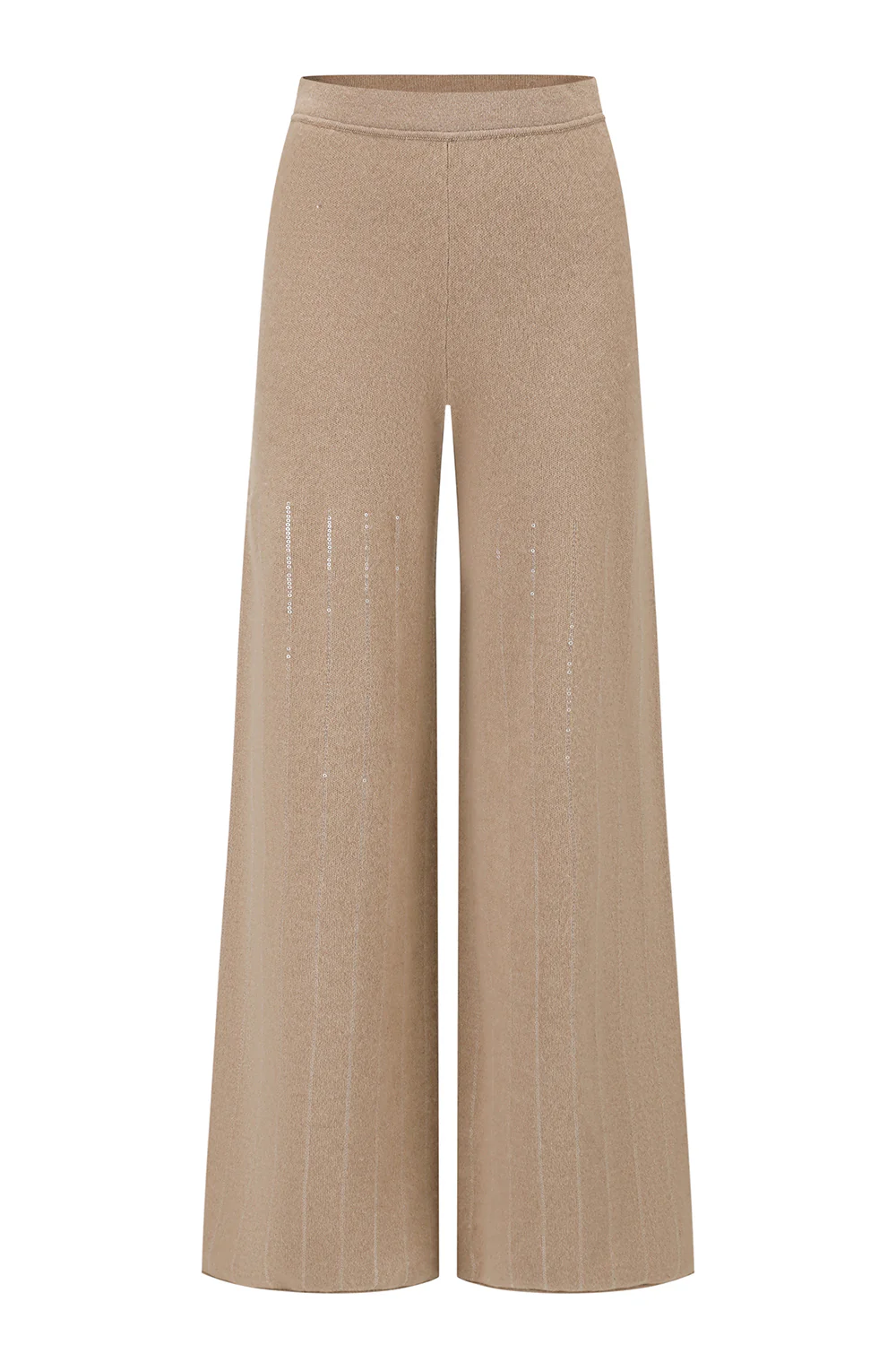 SWAYING Fall/Winter 2025: Beaded embroidery cashmere straight-leg pants SW-SW25AW3B20C2S2-TUO (Camel)