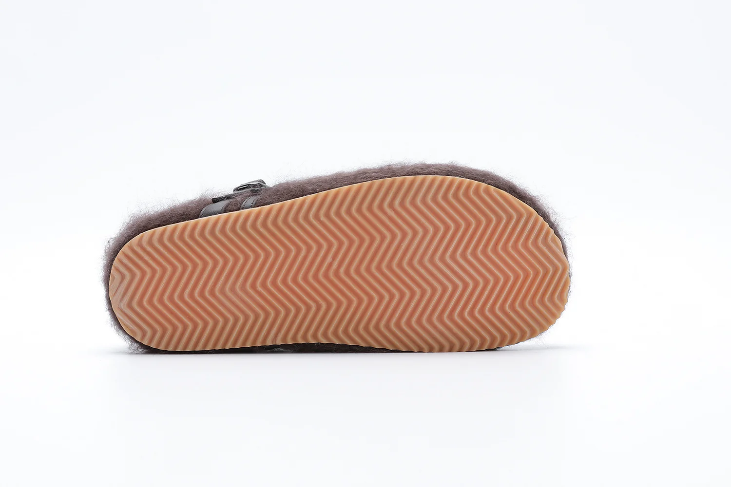 SWAYING Fall/Winter 2025: Cashmere-trimmed leather flat shoes SW-SW25AW4P06C3S, Red-brown - Image 9