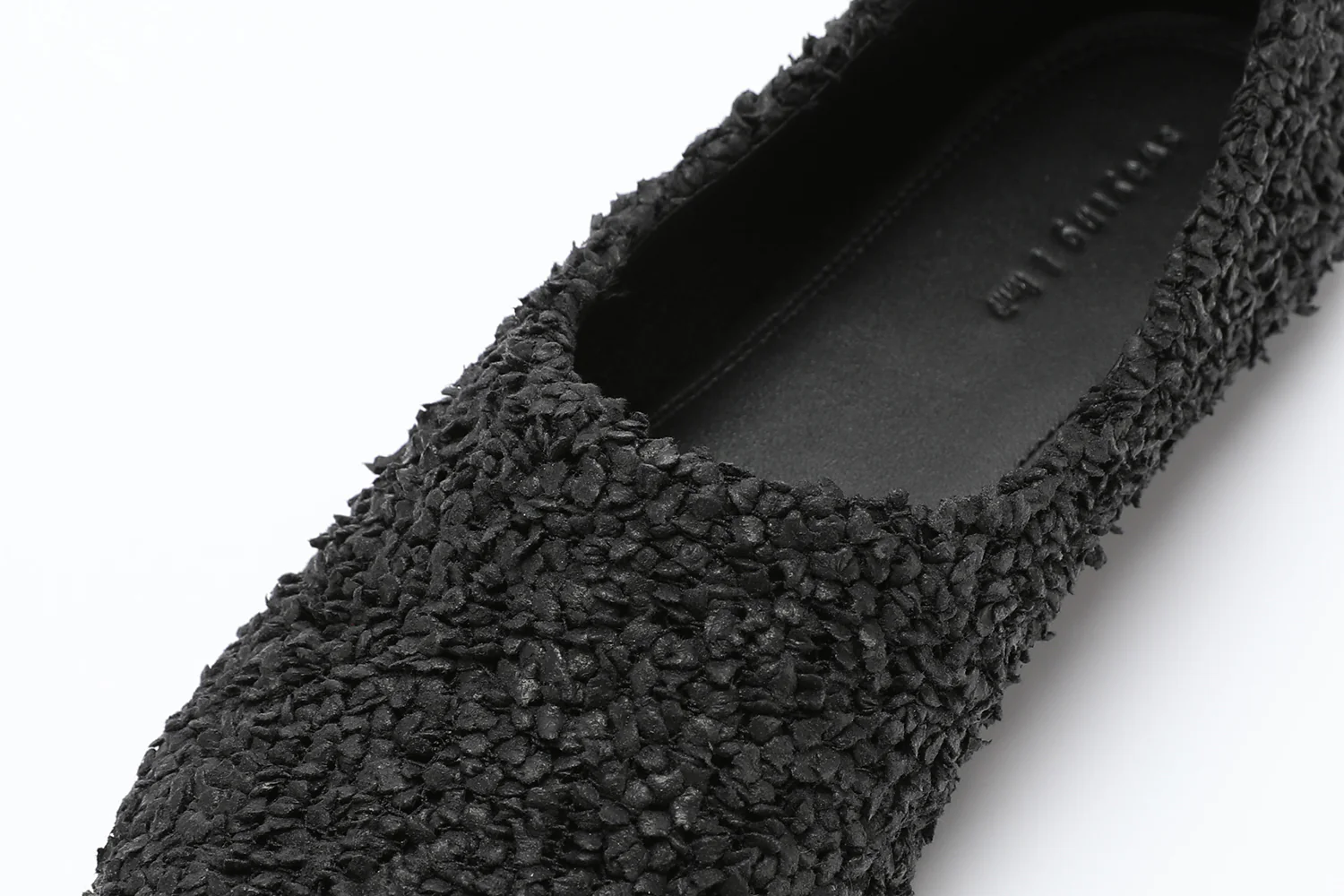 SWAYING Fall/Winter 2025 Knit and Leather Combo Flat Shoes SW-SW25AW4P05C2S36-HEI Black - Image 6