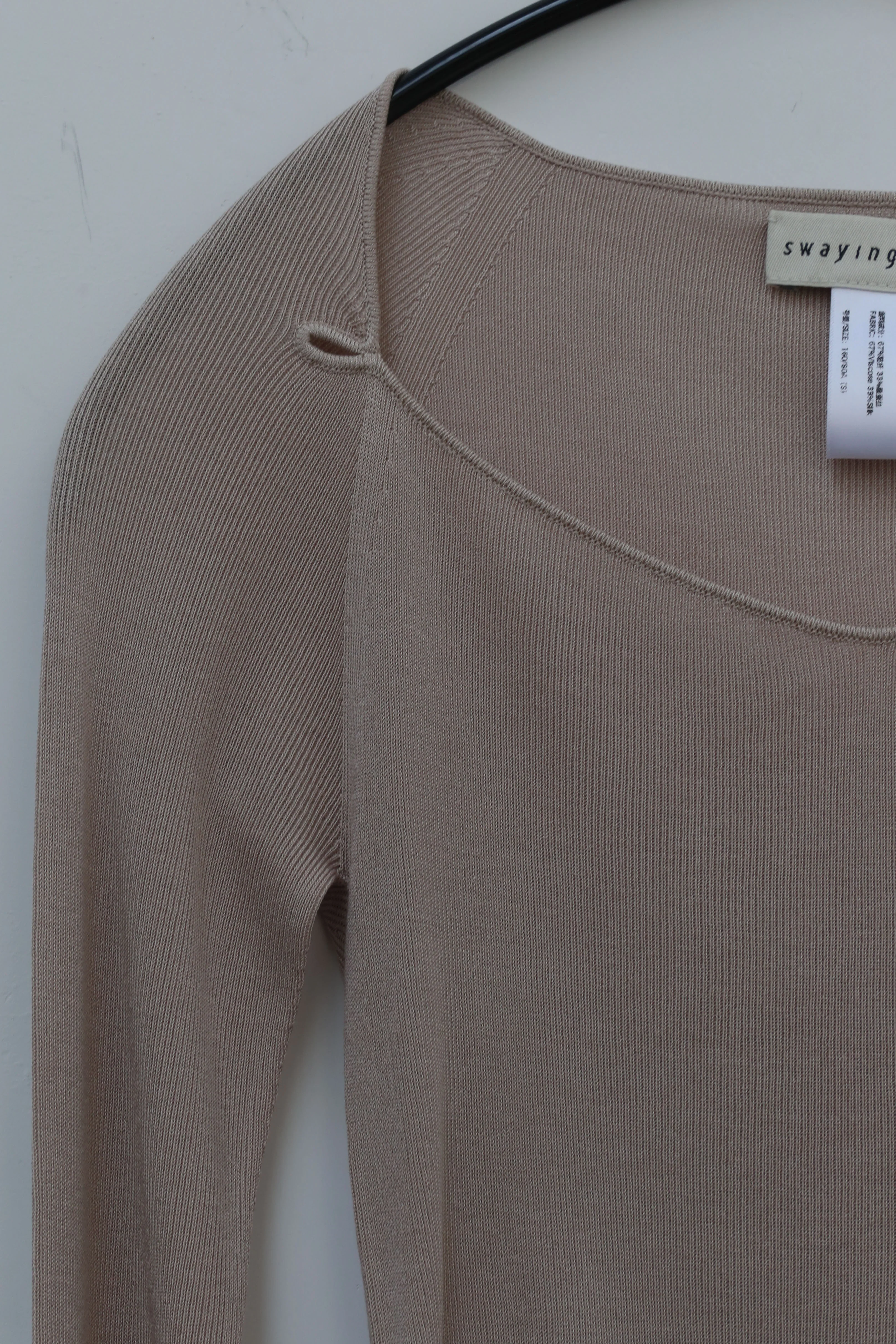 SWAYING/KNIT Ballet Open Collar Silk Shirt SW211SZ06 PS14 - Image 2