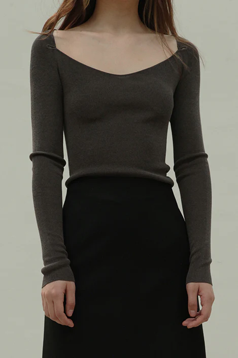 SWAYING/KNIT Ballet Open Collar Silk Shirt SW211SZ07