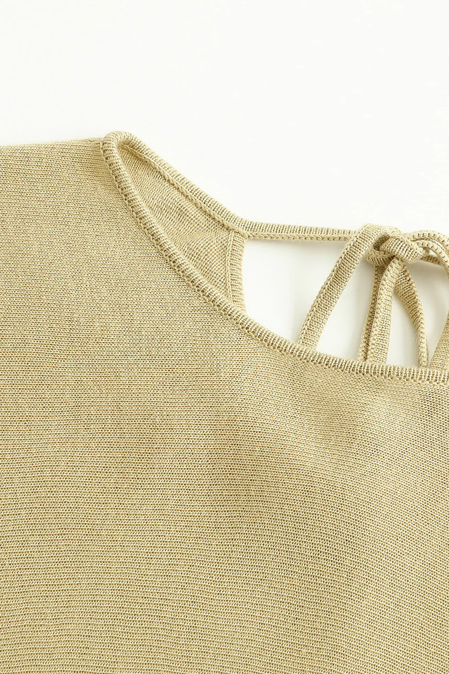 SWAYING/KNIT bat sleeves back slit dress SW24SS2L22 Turmeric PS70 - Image 13