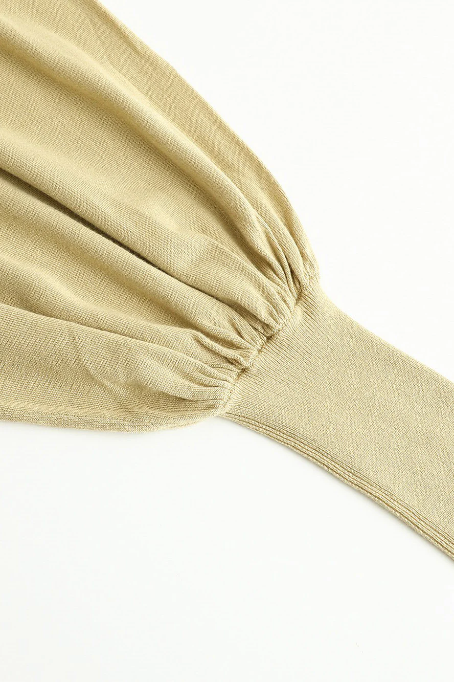SWAYING/KNIT bat sleeves back slit dress SW24SS2L22 Turmeric PS70 - Image 15
