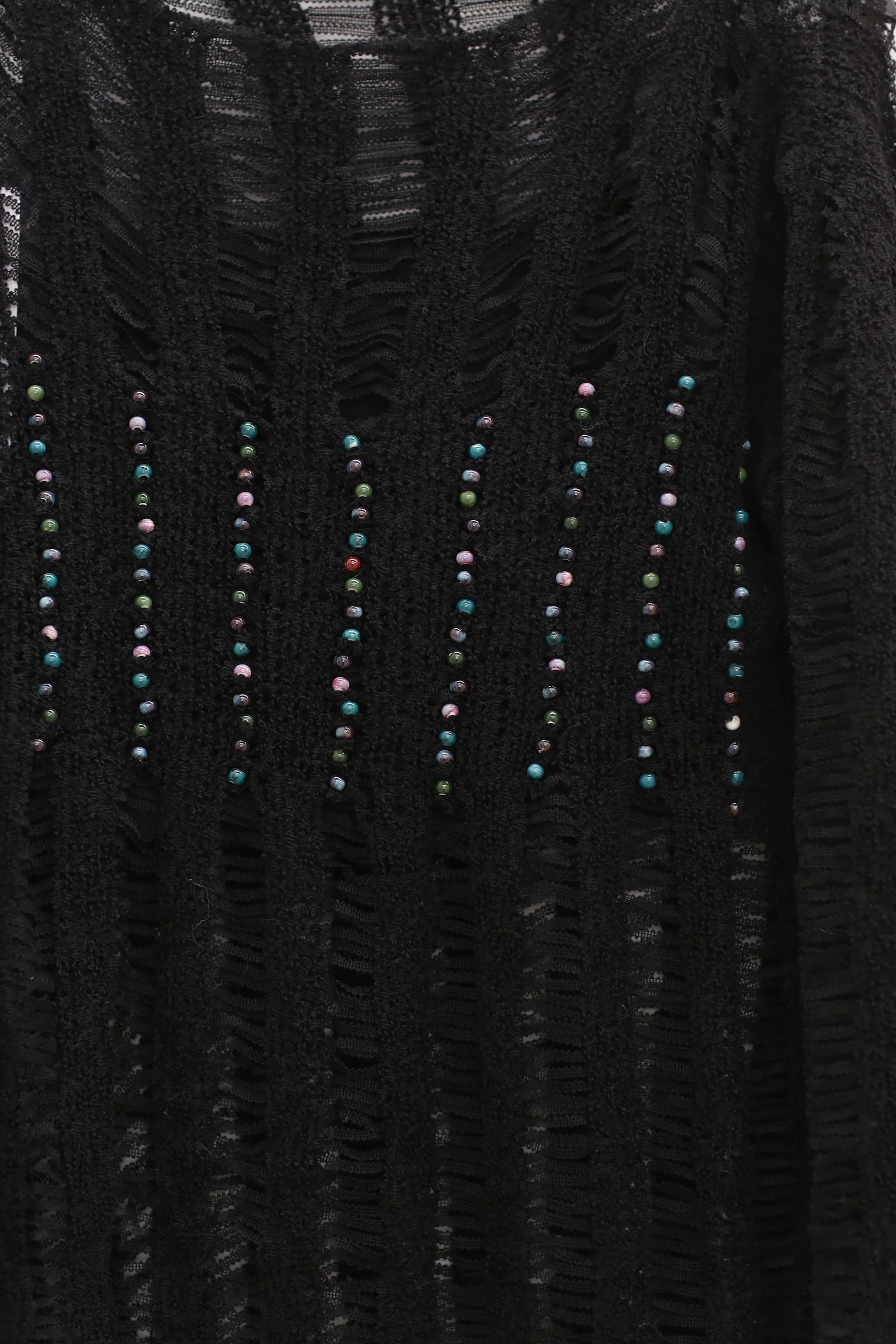SWAYING/KNIT beaded decorative hollow top SW23SS1T62 black PS85 - Image 2