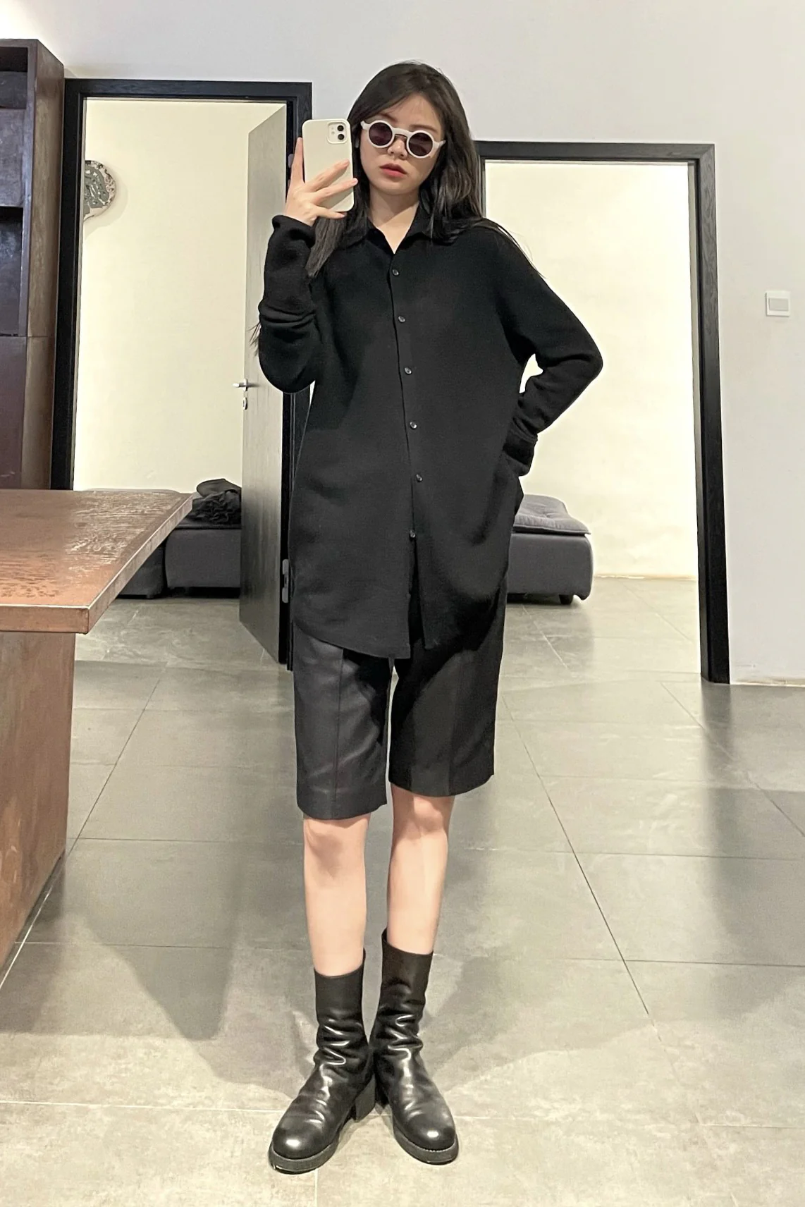 SWAYING/KNIT Cashmere Shirt SW212SZ55 Black - Image 10