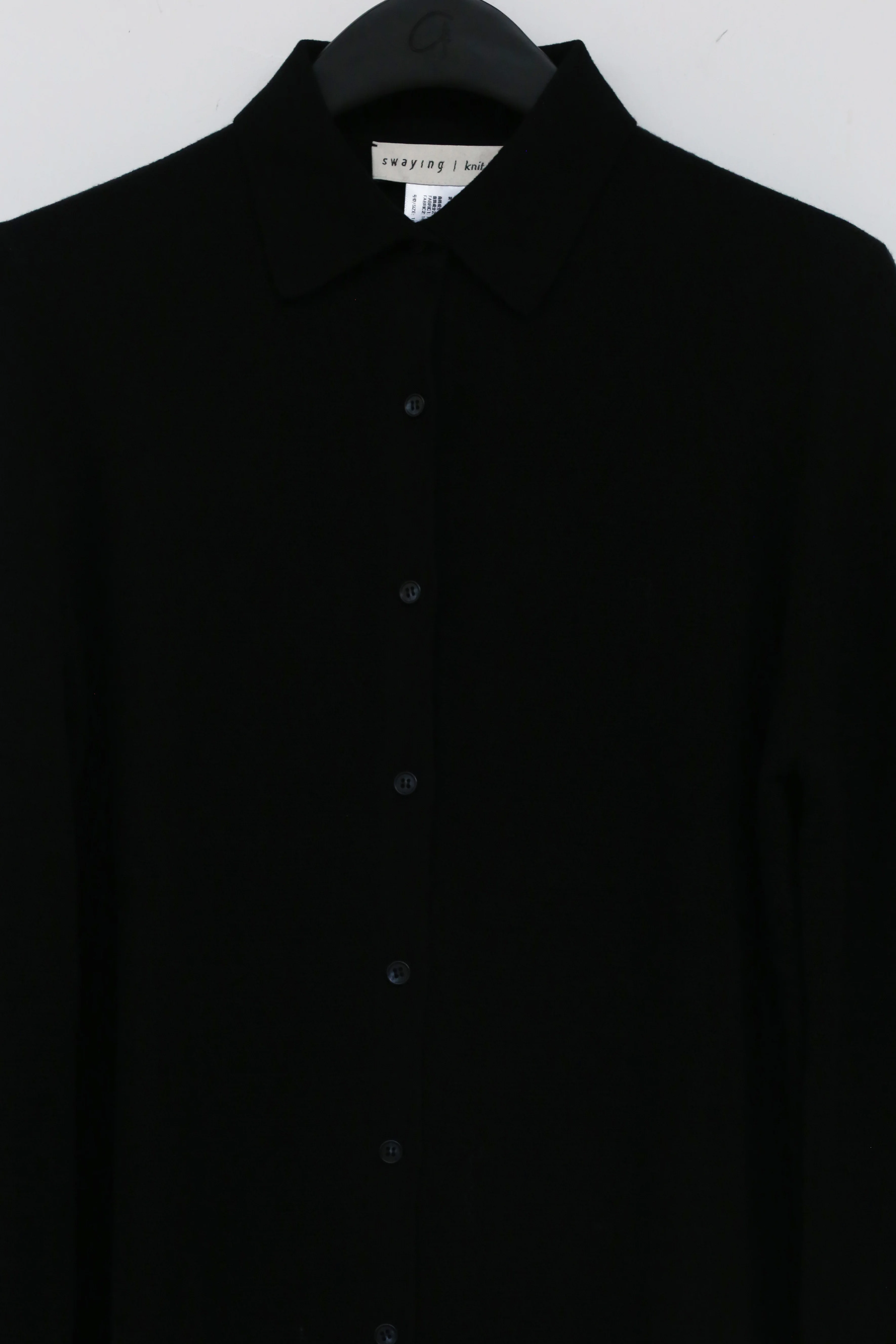 SWAYING/KNIT Cashmere Shirt SW212SZ55 Black - Image 2