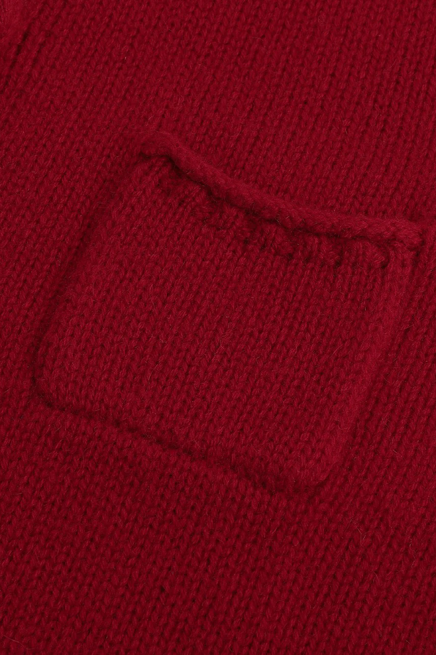 SWAYING/KNIT cashmere stand collar short cardigan SW24RE1T06 red - Image 12