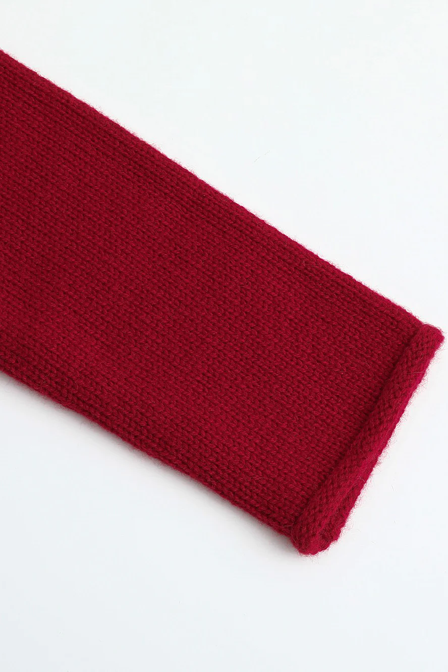 SWAYING/KNIT cashmere stand collar short cardigan SW24RE1T06 red - Image 16