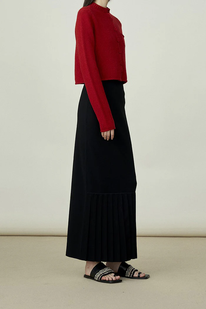 SWAYING/KNIT cashmere stand collar short cardigan SW24RE1T06 red - Image 18