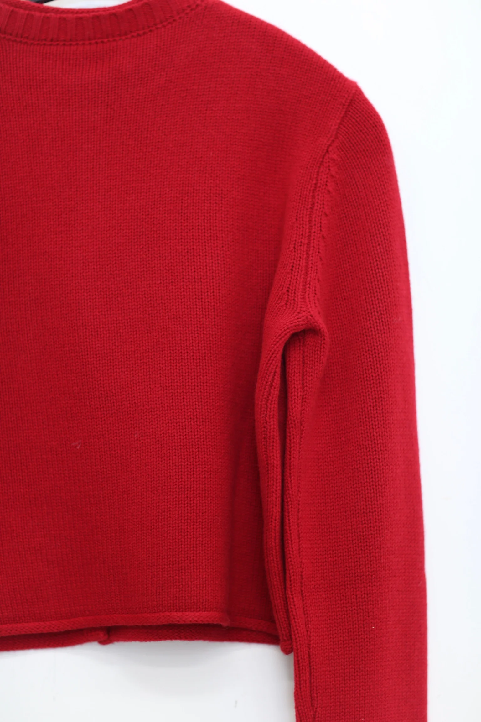 SWAYING/KNIT cashmere stand collar short cardigan SW24RE1T06 red - Image 7
