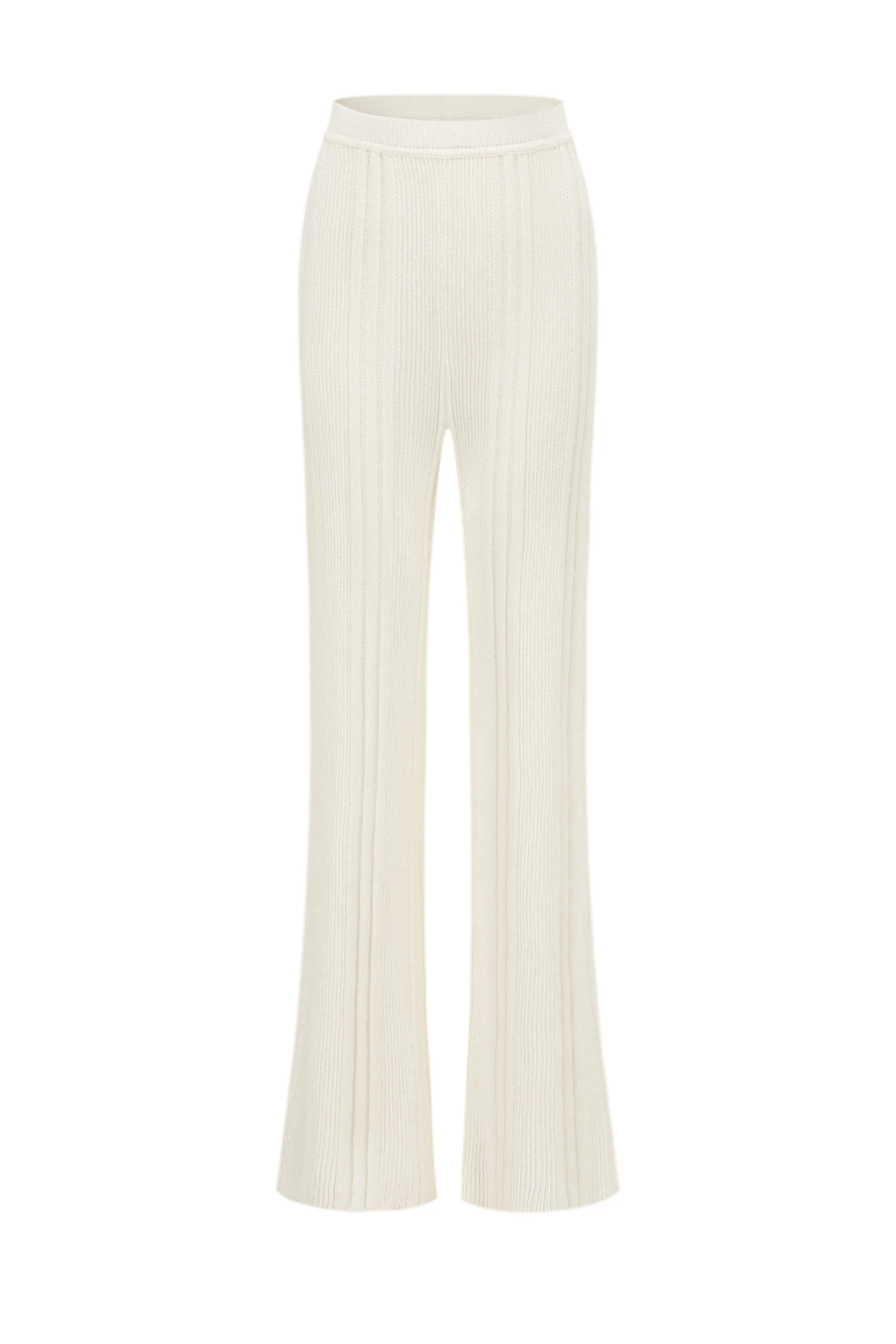 SWAYING/KNIT chenille three-dimensional striped trousers SW23AW3B57 white - Image 5