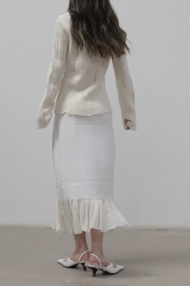 SWAYING/KNIT Cloud Skirt SW212XZ08 White PS33 - Image 2