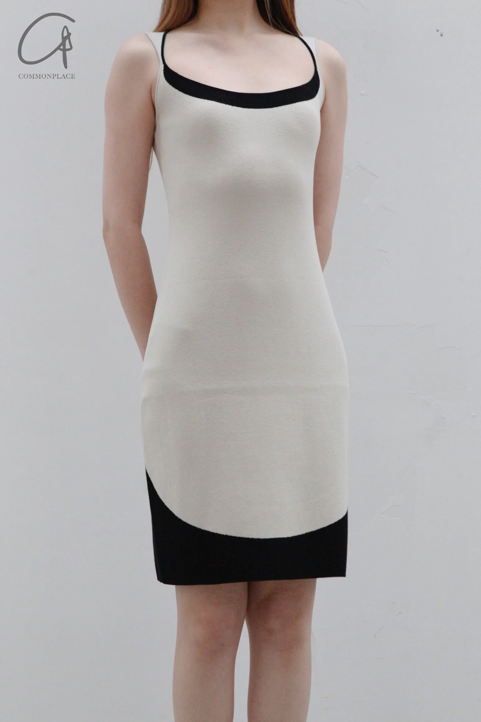 SWAYING/KNIT contrasting color collar vest skirt SW23SS2L02 meters gray PS57 - Image 2
