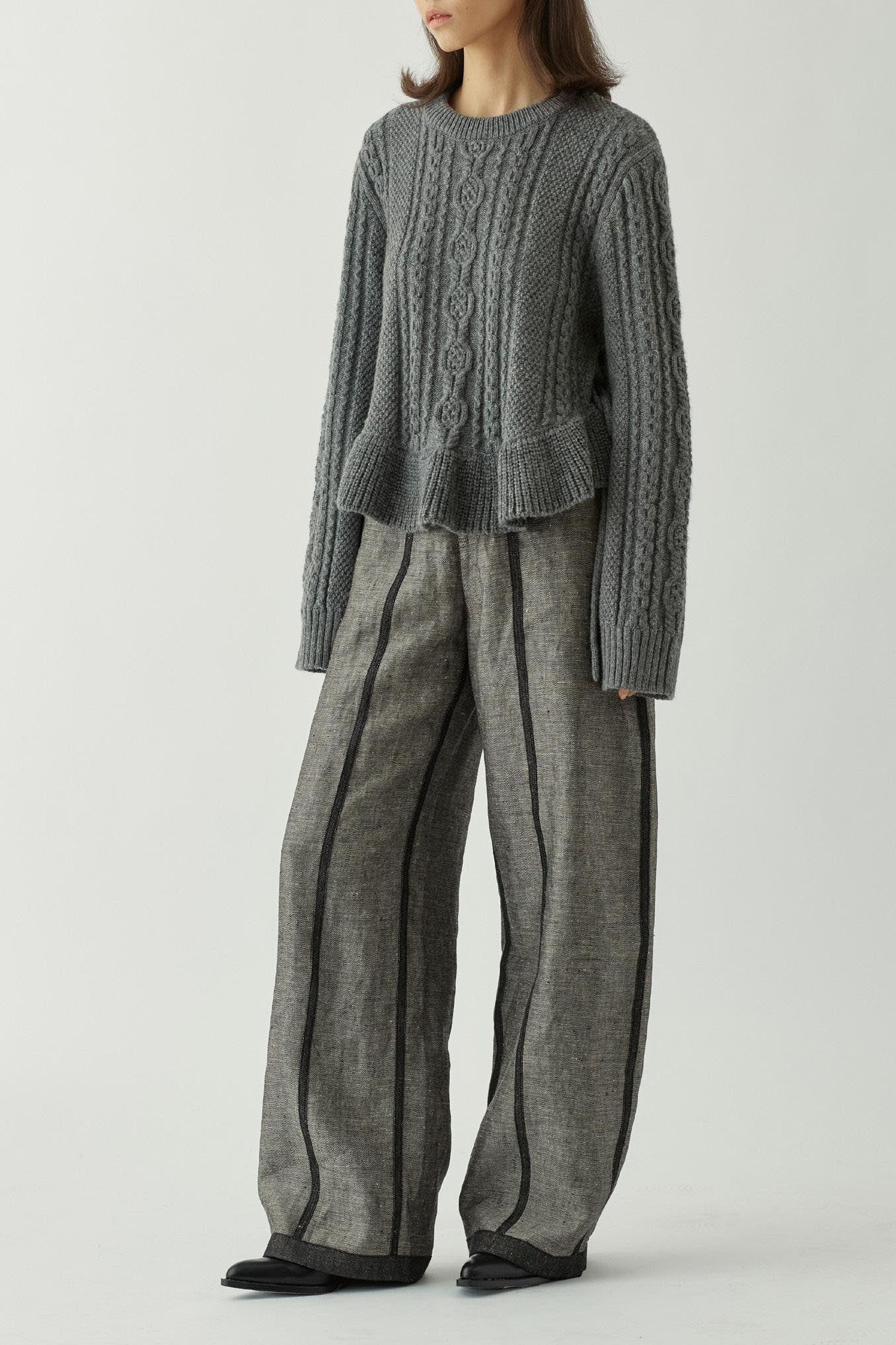 SWAYING/KNIT Crease Cocoon Wide Leg Pants SW22AW3B28 Grey PS51 - Image 11