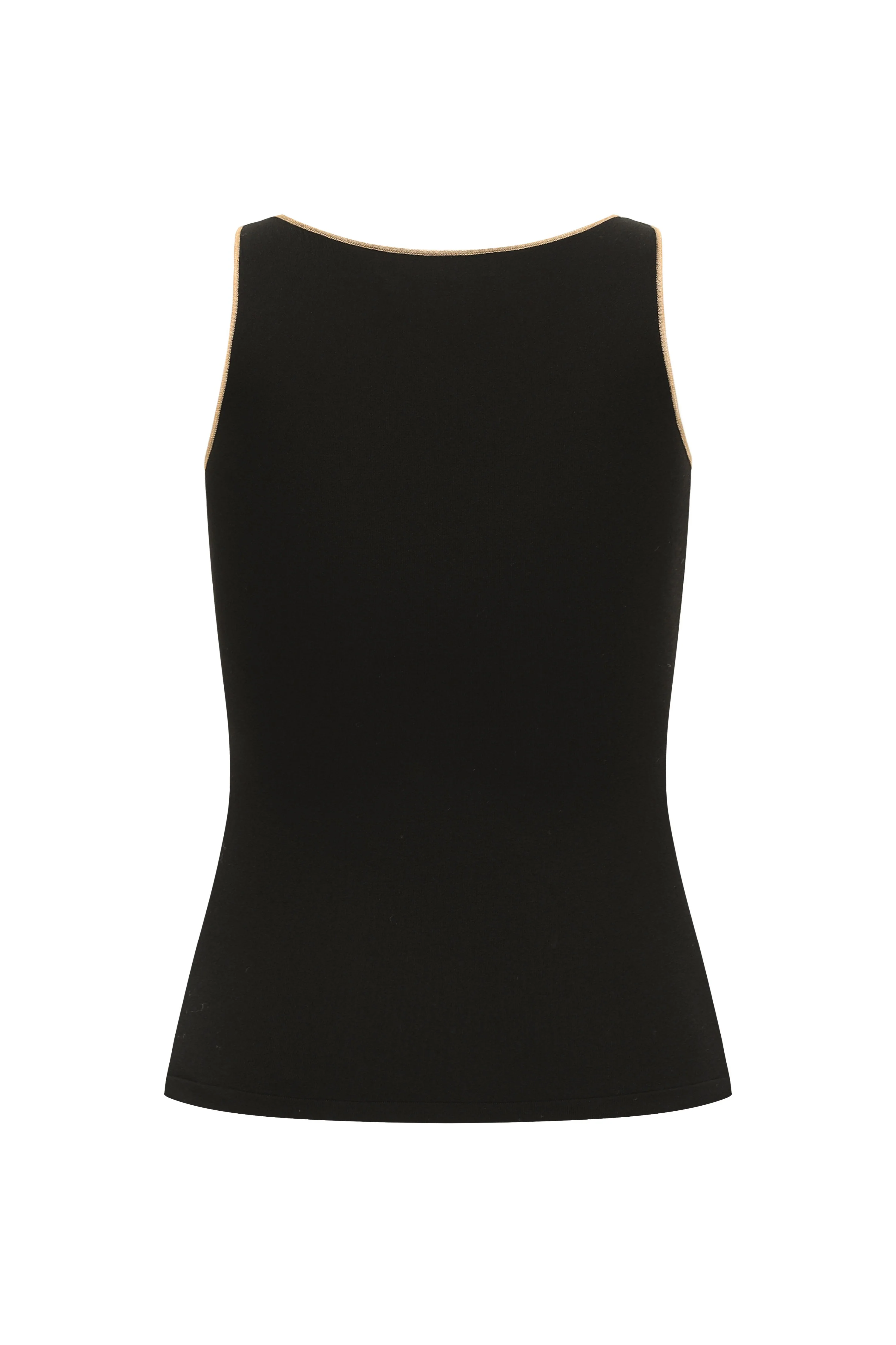 SWAYING/KNIT fake two-piece see-through vest SW24SS1T42 black PS74 - Image 4