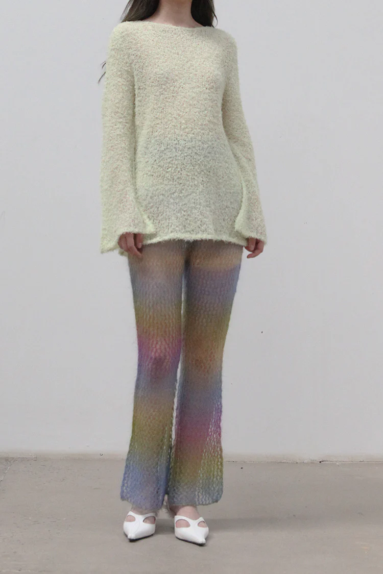 SWAYING/KNIT Flared Pants SW212XZ47 Purple Gradient PS26 - Image 3