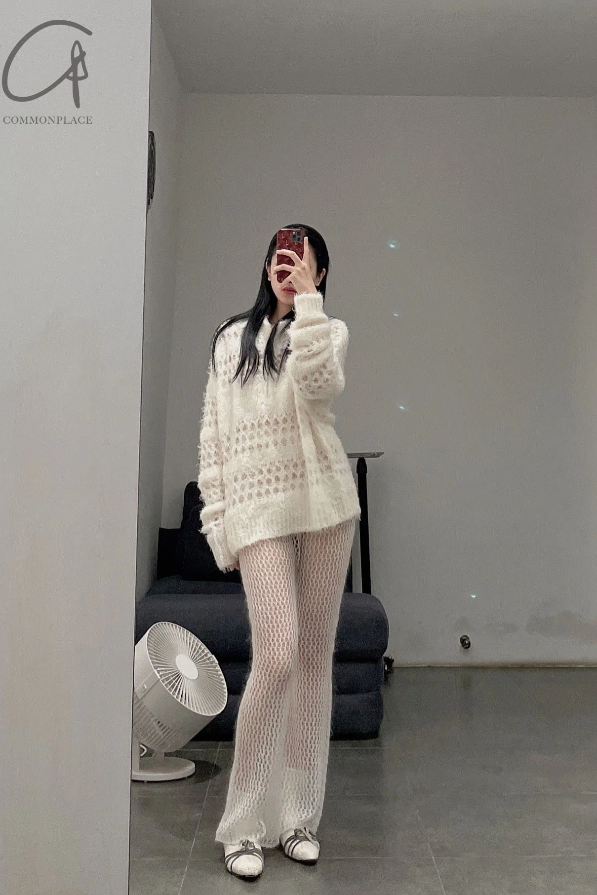 SWAYING/KNIT Flared Pants SW212XZ48 White PS26 - Image 22