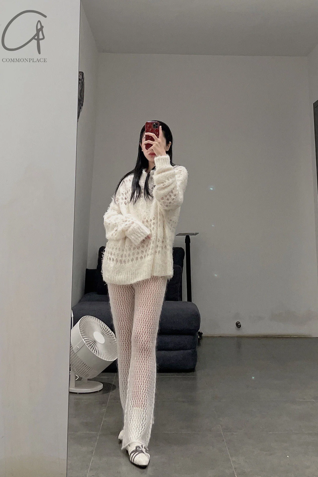SWAYING/KNIT Flared Pants SW212XZ48 White PS26 - Image 25