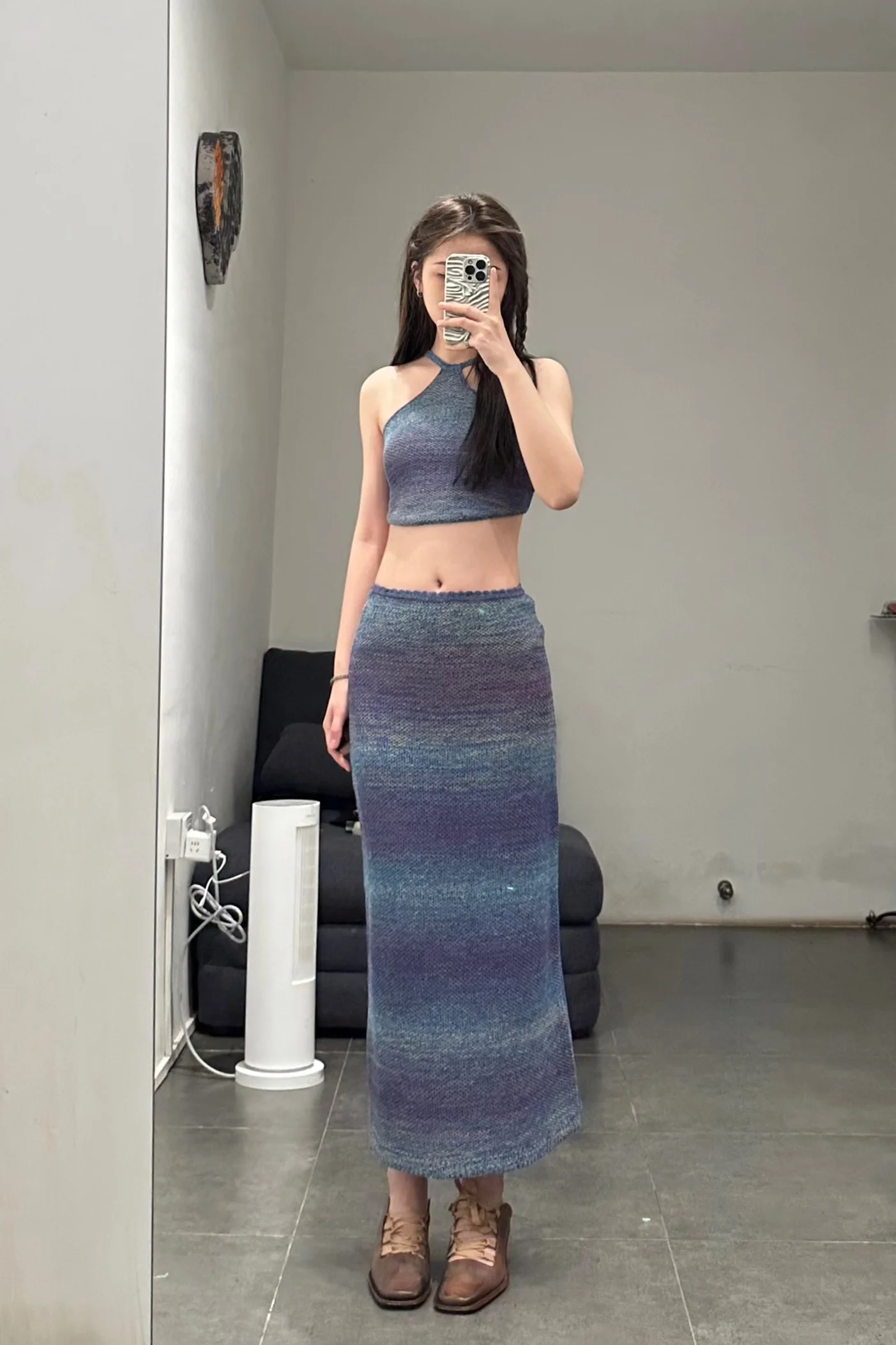 SWAYING/KNIT gradient straight dress SW23SS3B05 gradient purple PS62 - Image 11