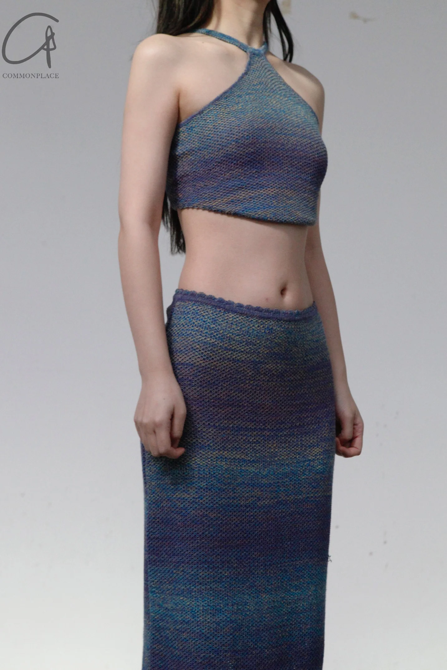 SWAYING/KNIT Gradient Strapless Halter Top SW23SS1T37 Gradient Blue PS61 - Image 3
