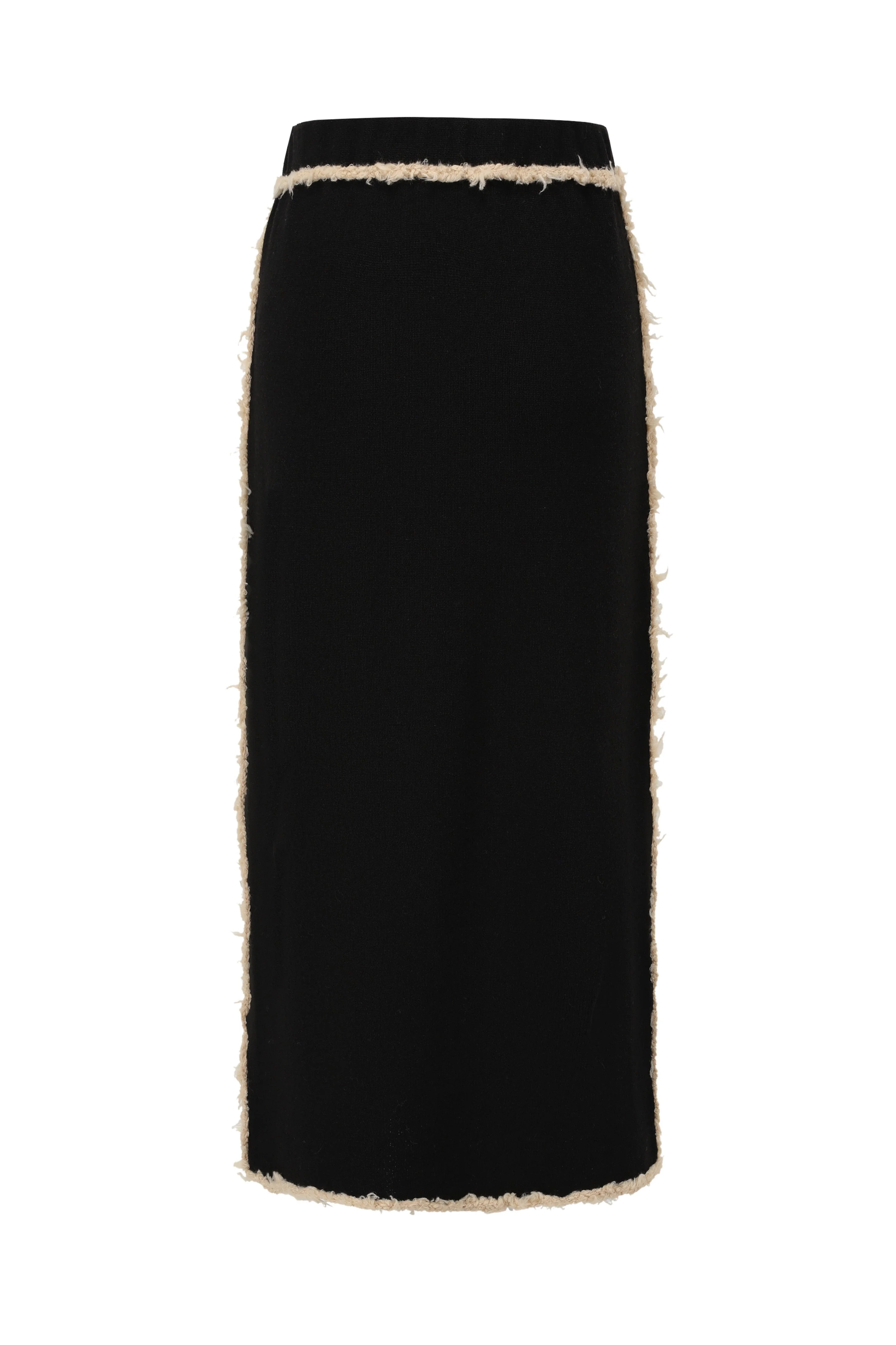SWAYING/KNIT hairy hem stitching straight skirt SW24SS3B04 black PS79 - Image 2