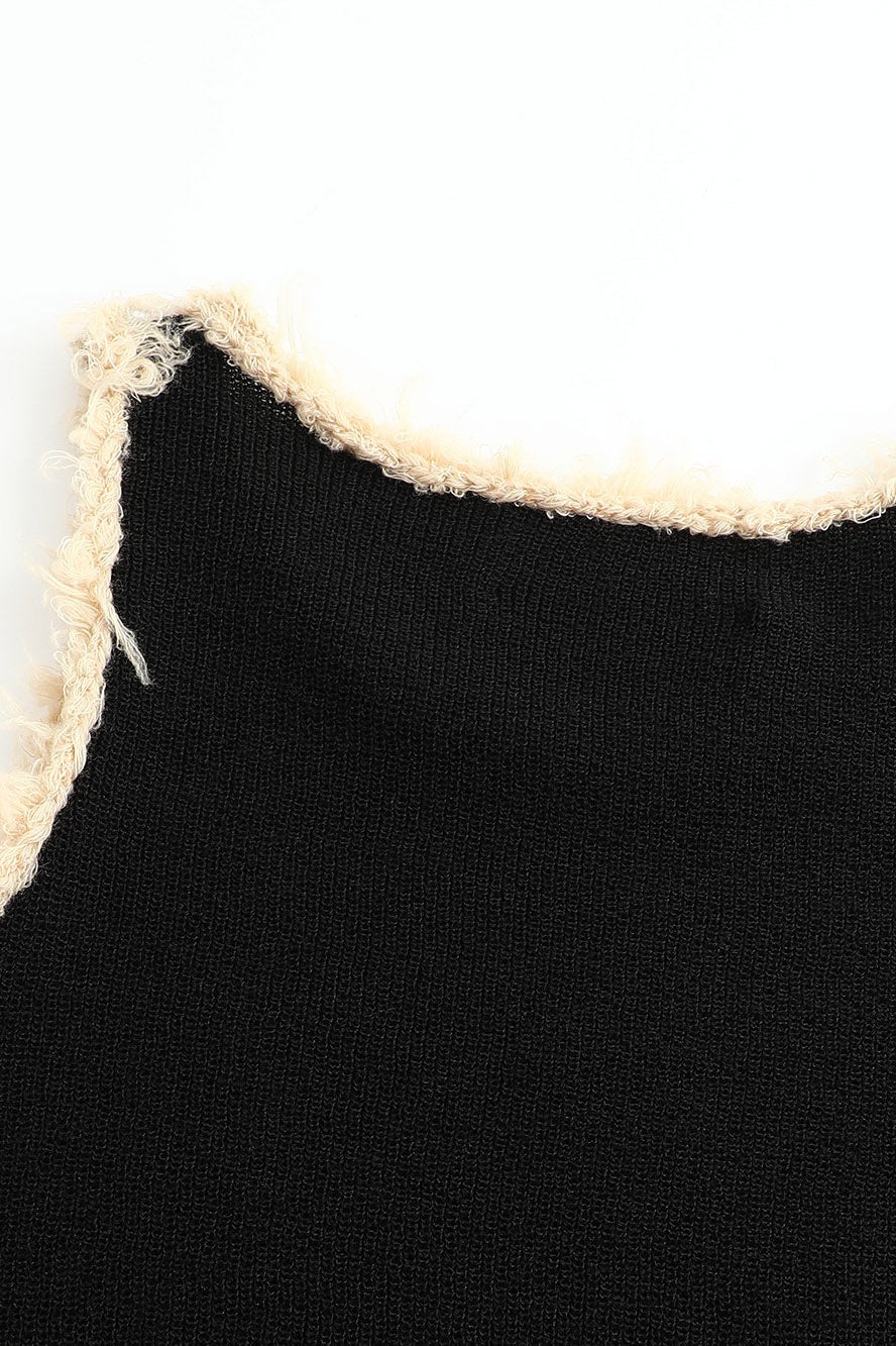 SWAYING/KNIT Hairy Hook Tank Top SW24SS1T03 Black PS72 - Image 13