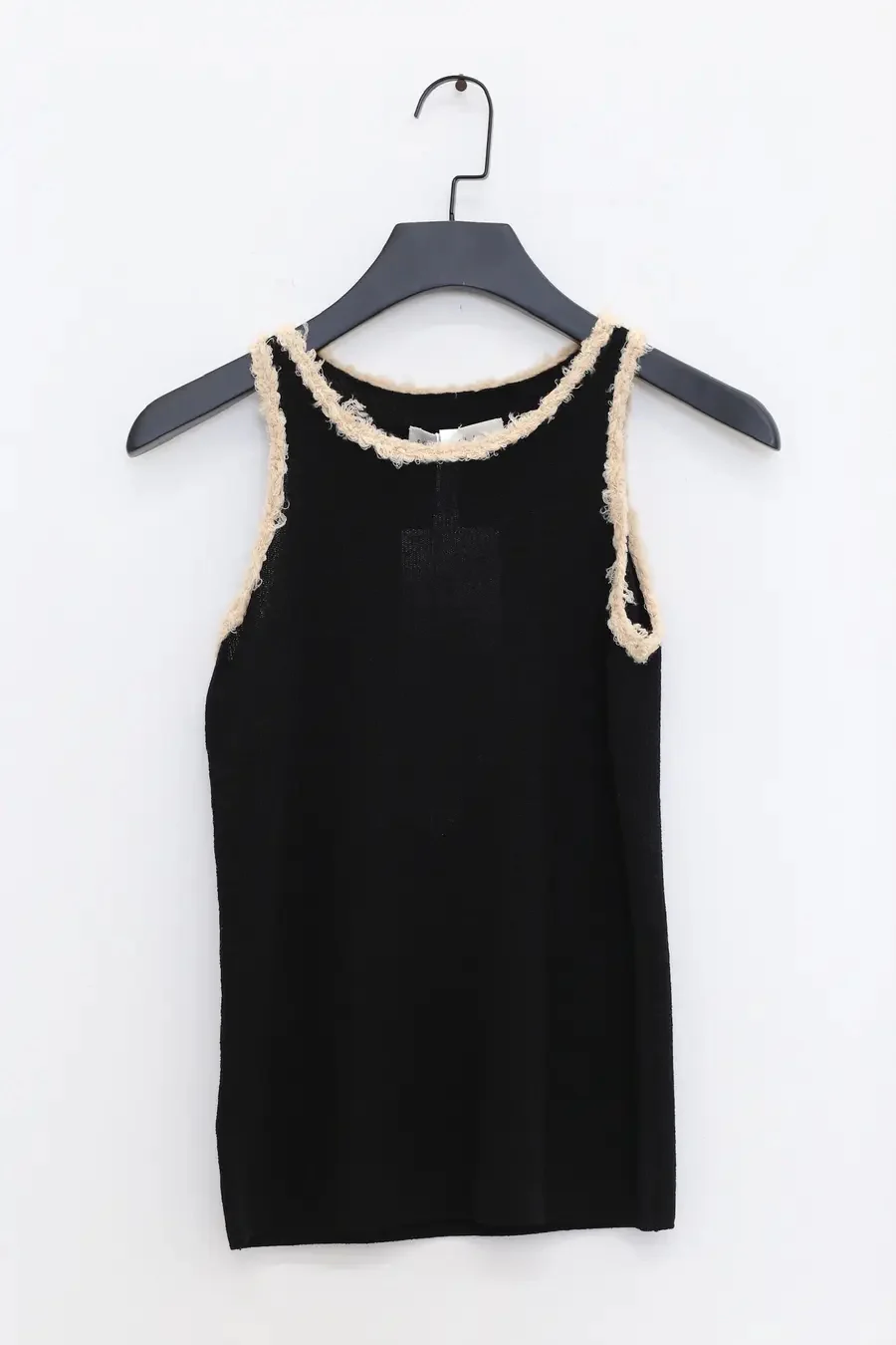 SWAYING/KNIT Hairy Hook Tank Top SW24SS1T03 Black PS72 - Image 6