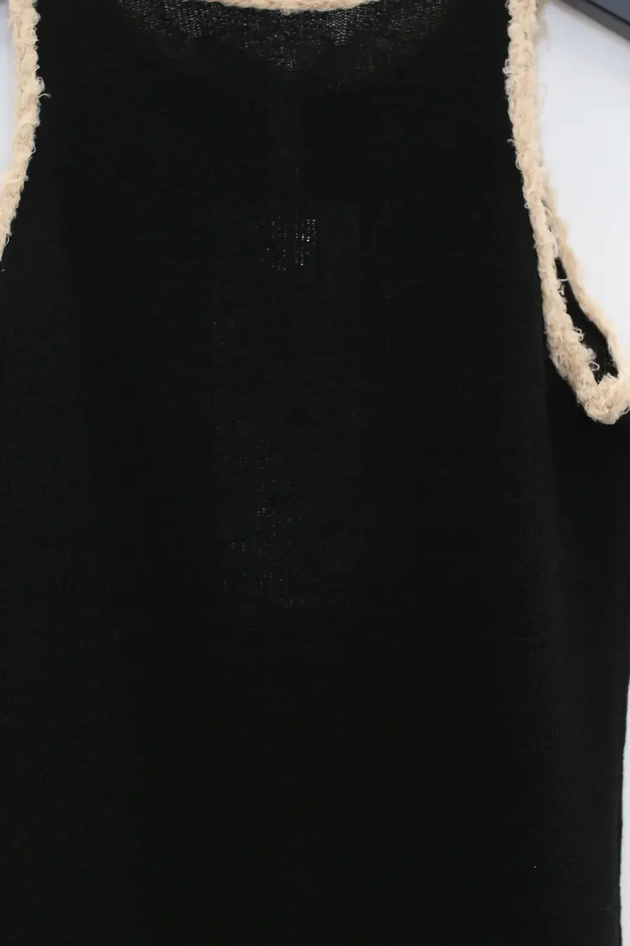 SWAYING/KNIT Hairy Hook Tank Top SW24SS1T03 Black PS72 - Image 8