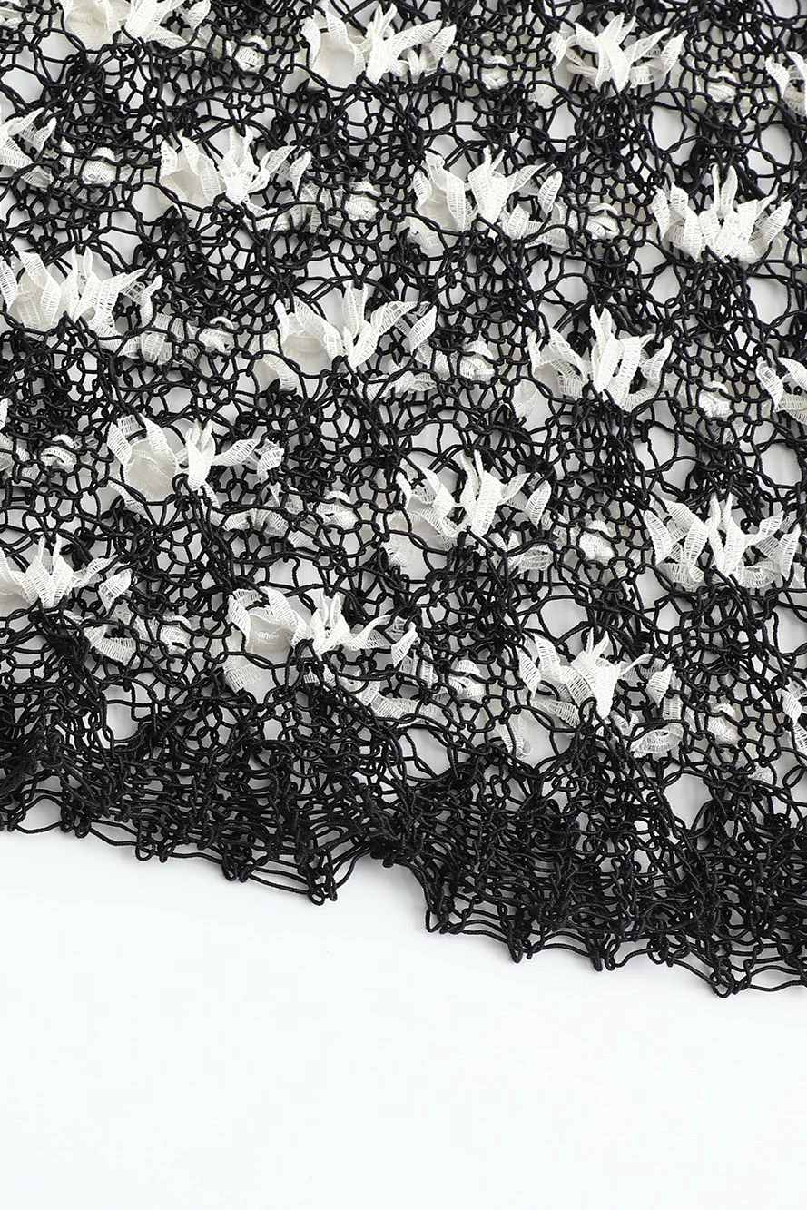 SWAYING/KNIT Hollow eyelet long-sleeved top (two pieces) SW24SS1T55 black PS76 - Image 14