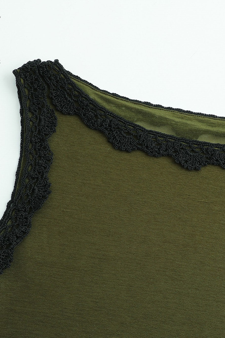 SWAYING/KNIT hook stitching mesh vest SW24SS1T36 grass green PS73 - Image 14