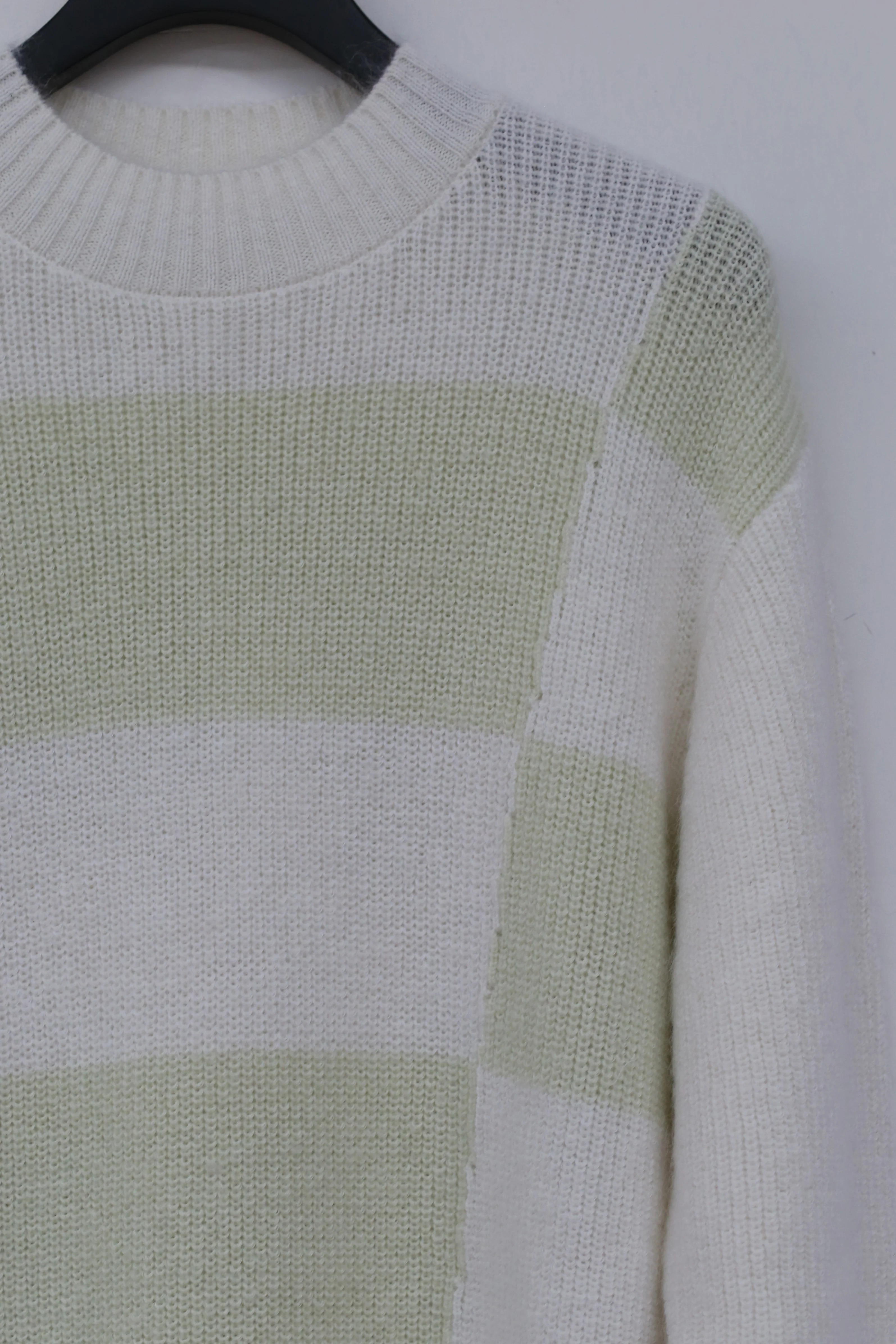 SWAYING/KNIT Irregular Mohair Dress SW212LS04 White/Light Green - Image 18