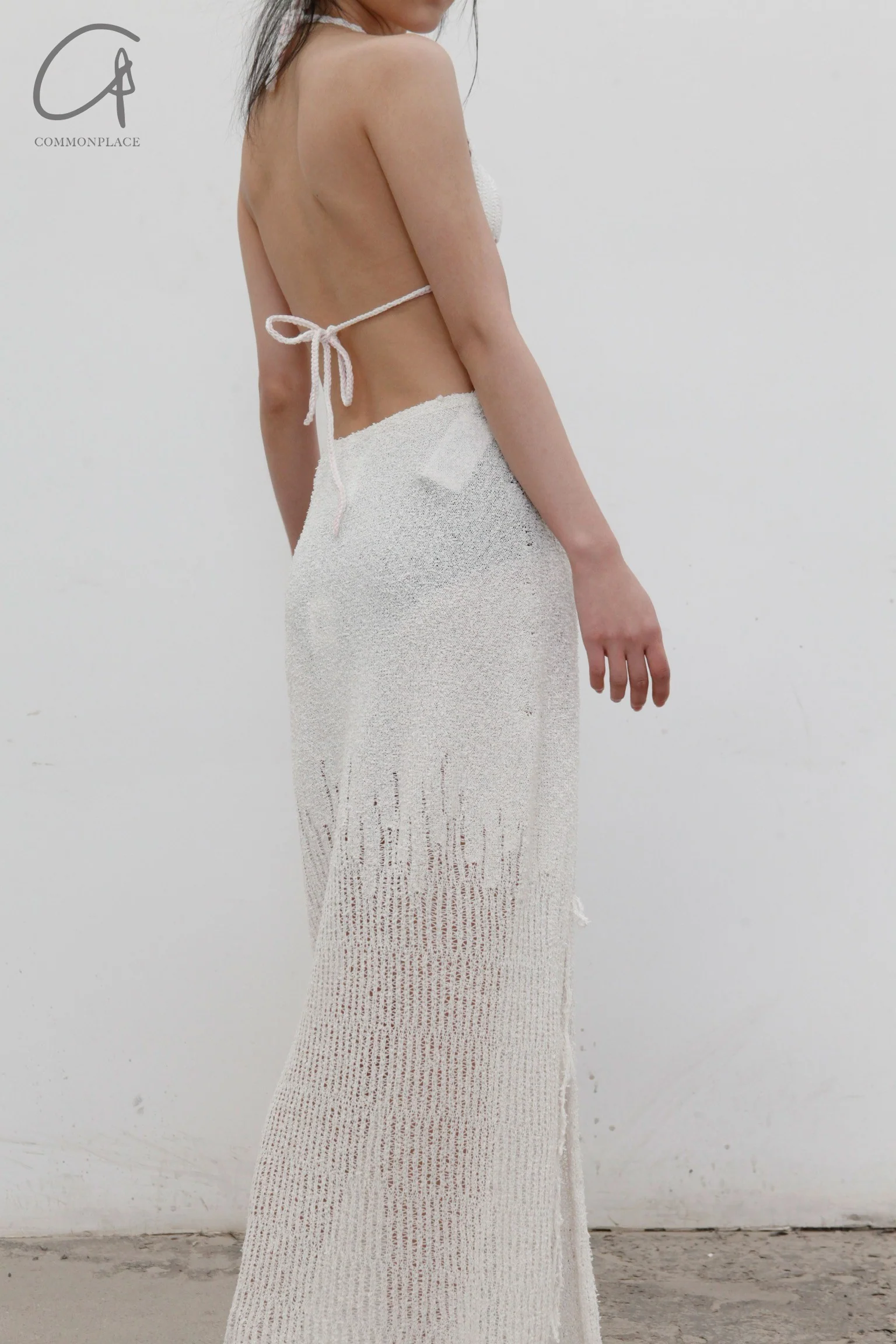 SWAYING/KNIT Japanese paper furry maxi skirt SW22SSB22 white - Image 12