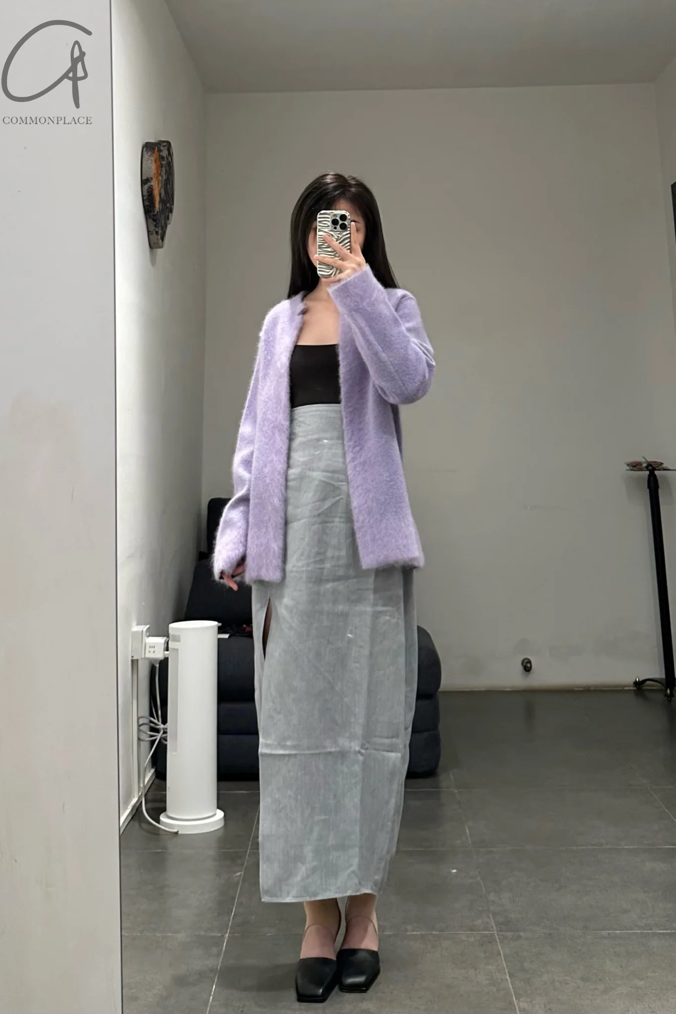 SWAYING/KNIT knitting stitching vest skirt SW23SS2L19 Deep Gray/Gray Orchid PS56 - Image 15