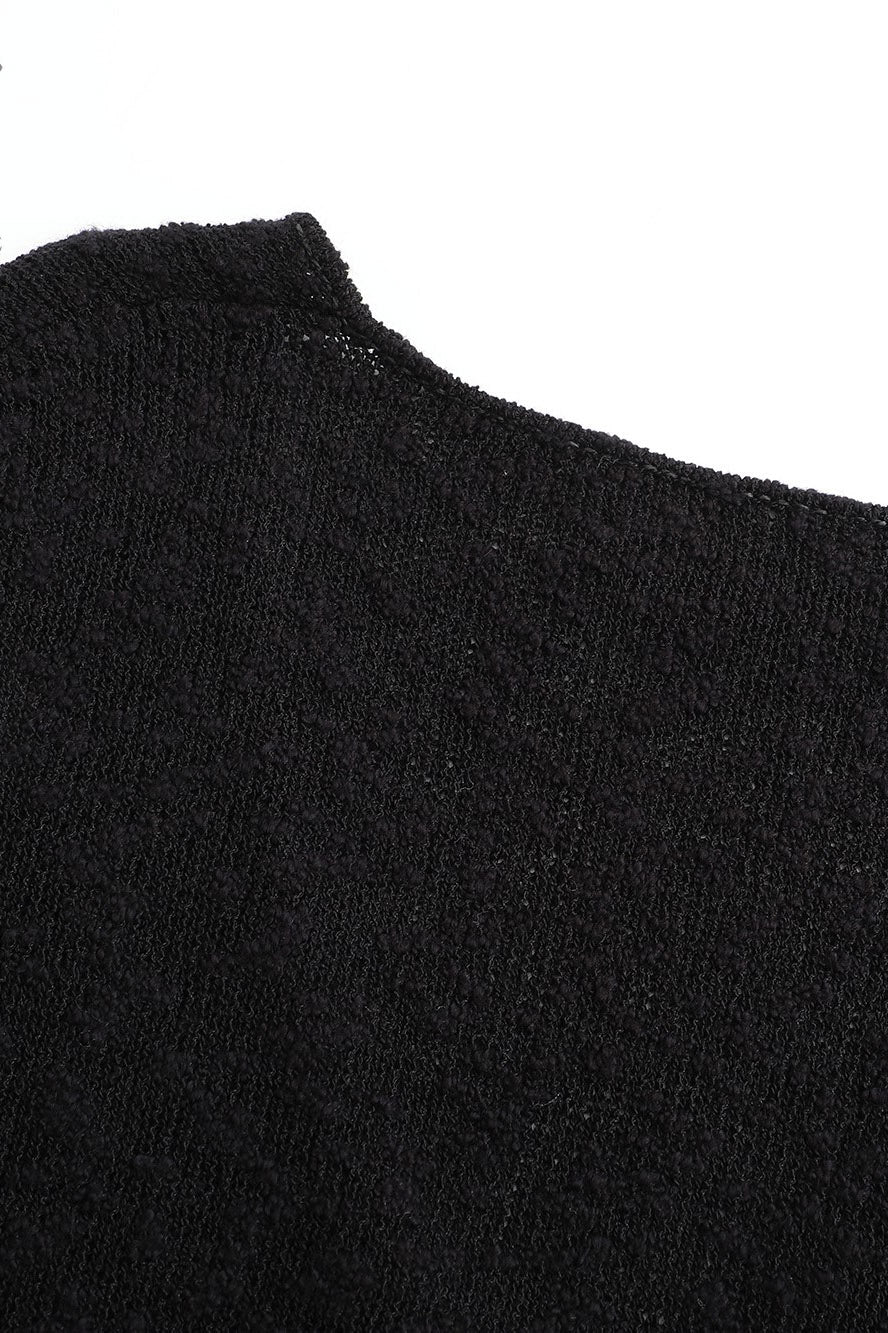 SWAYING/KNIT lace-up long-sleeved cardigan SW24SS1T75 black PS77 - Image 10
