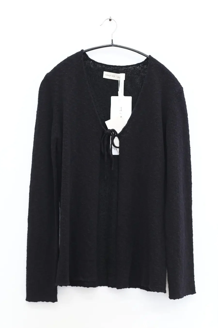 SWAYING/KNIT lace-up long-sleeved cardigan SW24SS1T75 black PS77 - Image 3