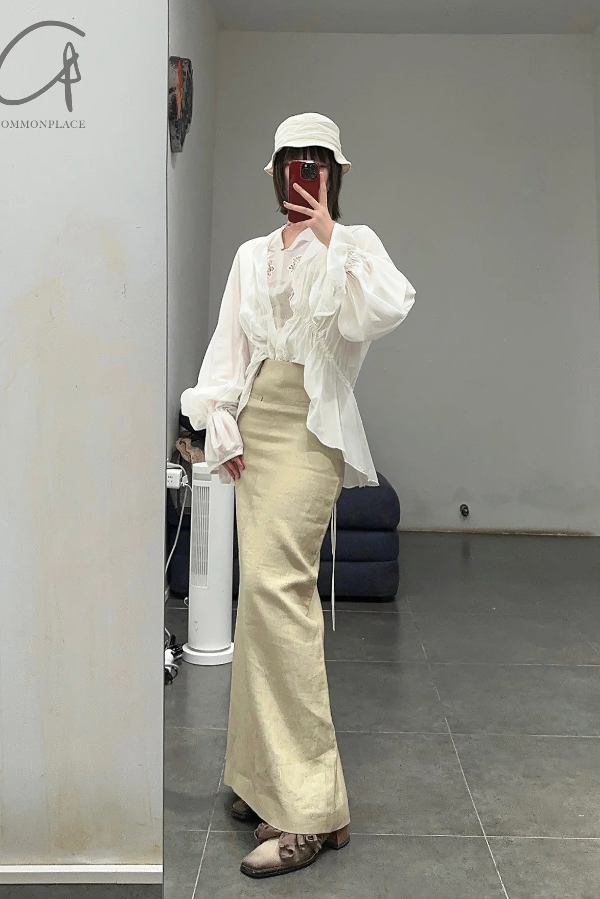 SWAYING/KNIT linen straight skirt SW23AW3B18 linen - Image 24
