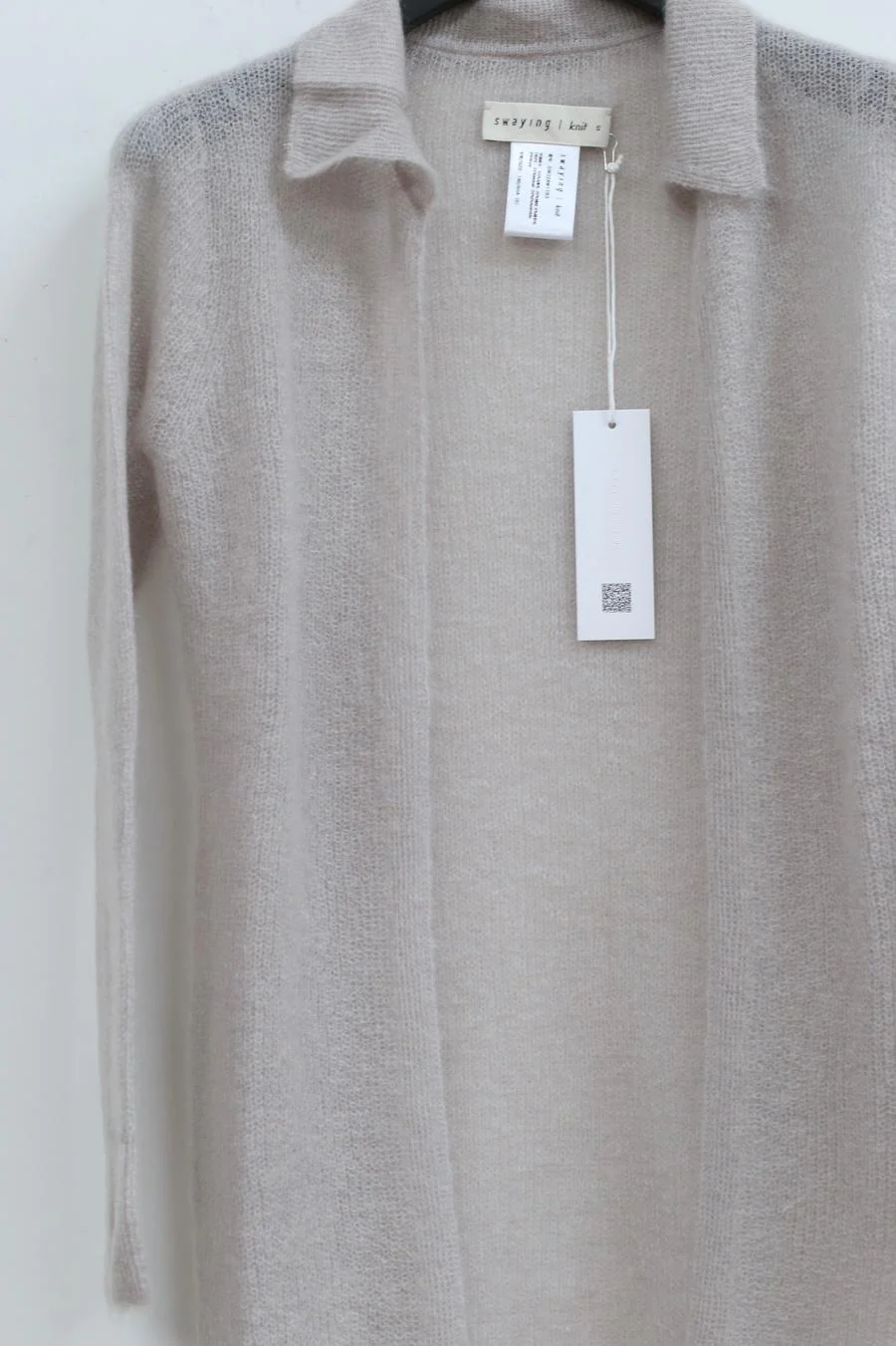SWAYING/KNIT Mohair Slim Long Cardigan SW22AW1T83 Light Grey PS53 - Image 7