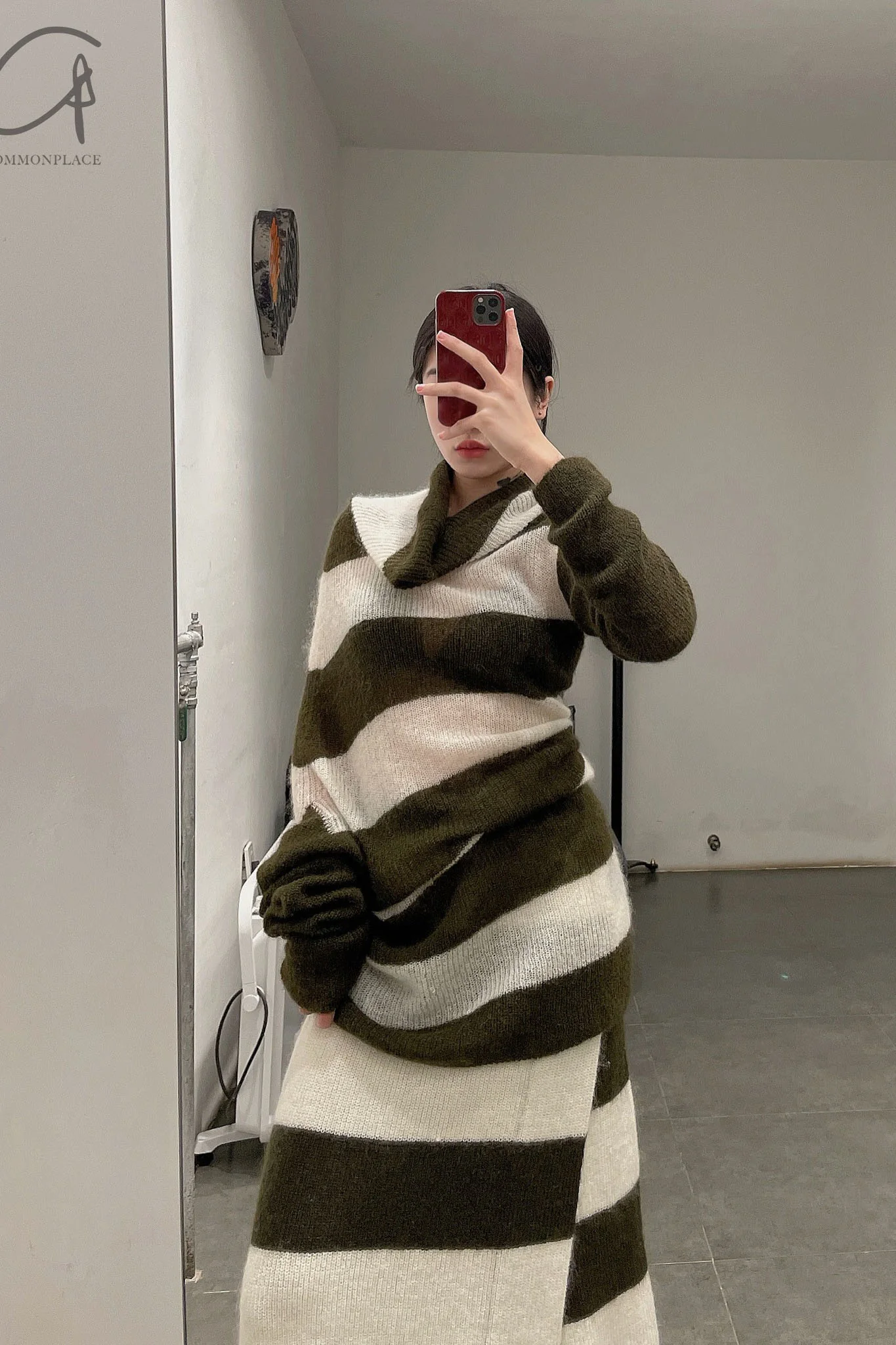 SWAYING/KNIT Mohair Striped Skirt SW212XZ01 - Image 20