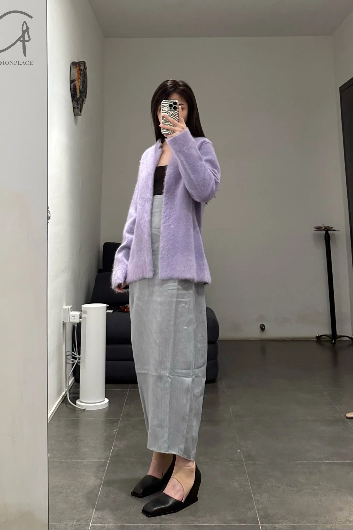 SWAYING/KNIT Mohair Suit SW22AW1T92 Purple/Black - Image 10