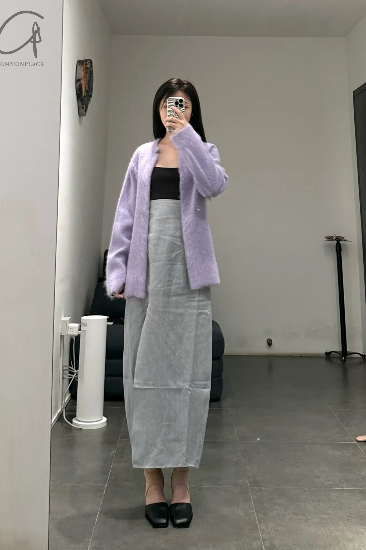 SWAYING/KNIT Mohair Suit SW22AW1T92 Purple/Black - Image 9