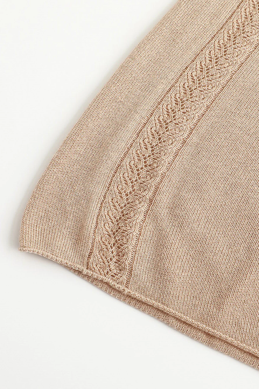 SWAYING/KNIT one-line collar cutout dress SW24SS2L24 pink apricot PS71 - Image 12