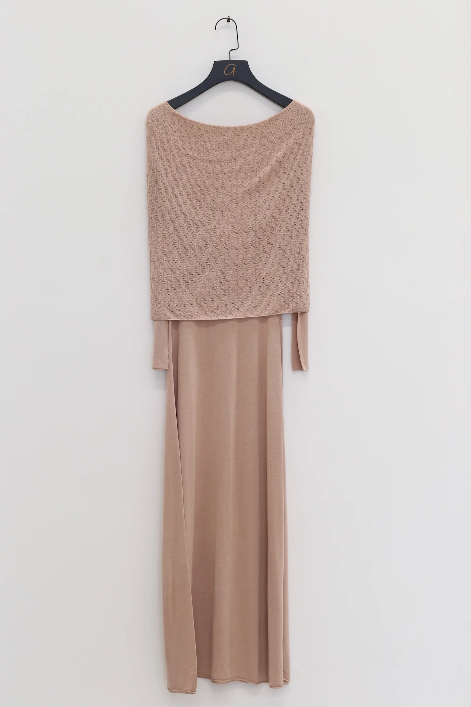 SWAYING/KNIT one-line collar cutout dress SW24SS2L24 pink apricot PS71 - Image 5