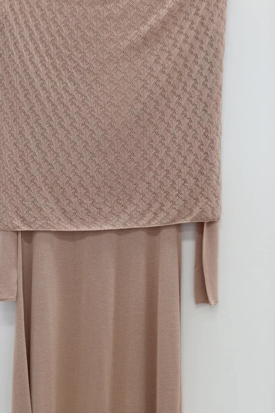 SWAYING/KNIT one-line collar cutout dress SW24SS2L24 pink apricot PS71 - Image 6