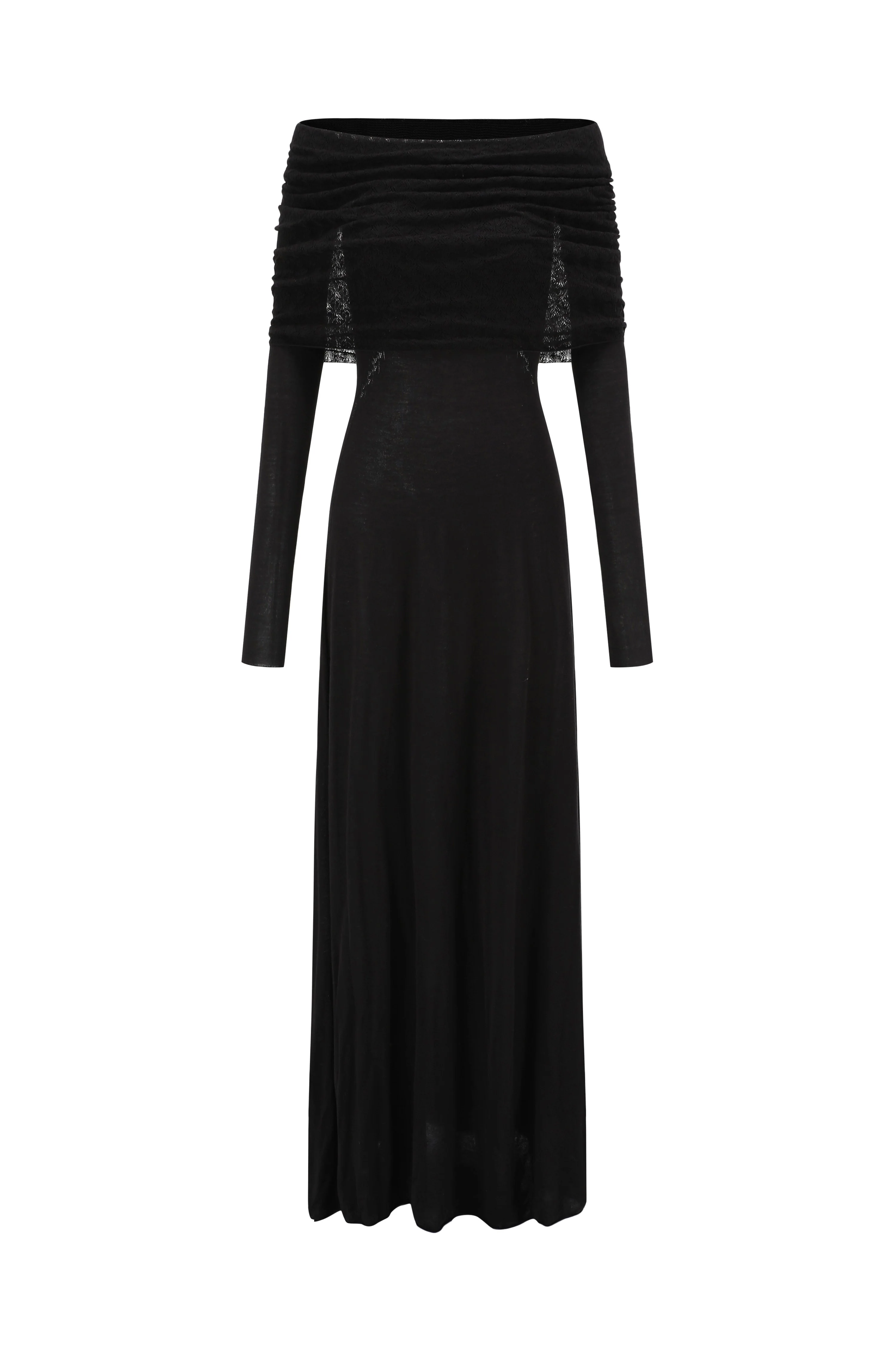 SWAYING/KNIT one-line collar cutout dress SW-SW24SS2L27-HEI black PS71