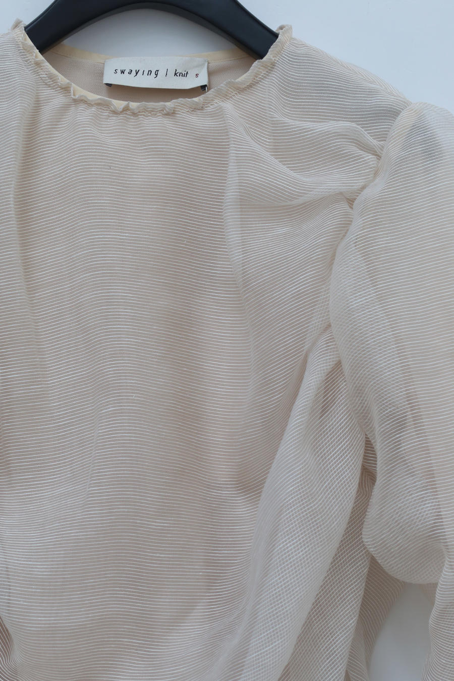 SWAYING/KNIT Organza Pleated Long Sleeve Top SW211SZ61 - Image 6