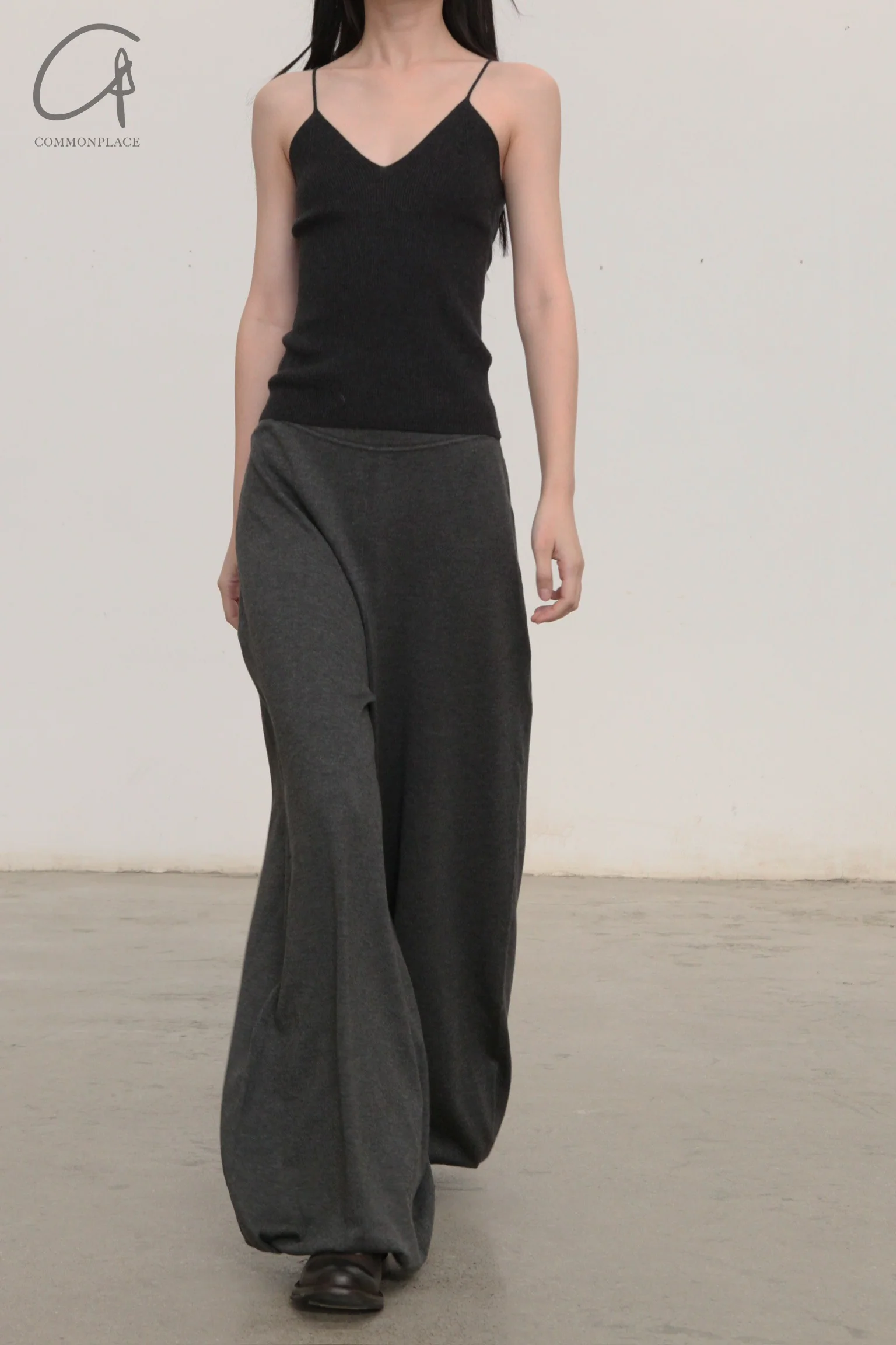 SWAYING/KNIT plain leggings SW-SW23AW3B04-SHENHUI dark gray PS67 - Image 2